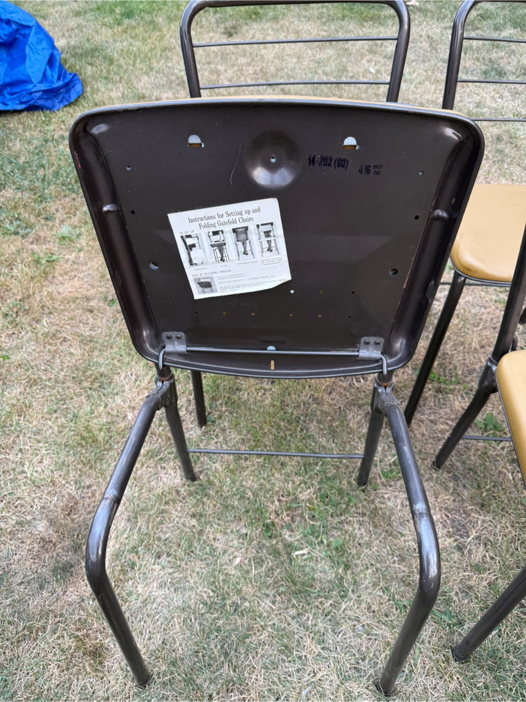 Set of 4 Vintage Metal Frame Chairs - photo 3