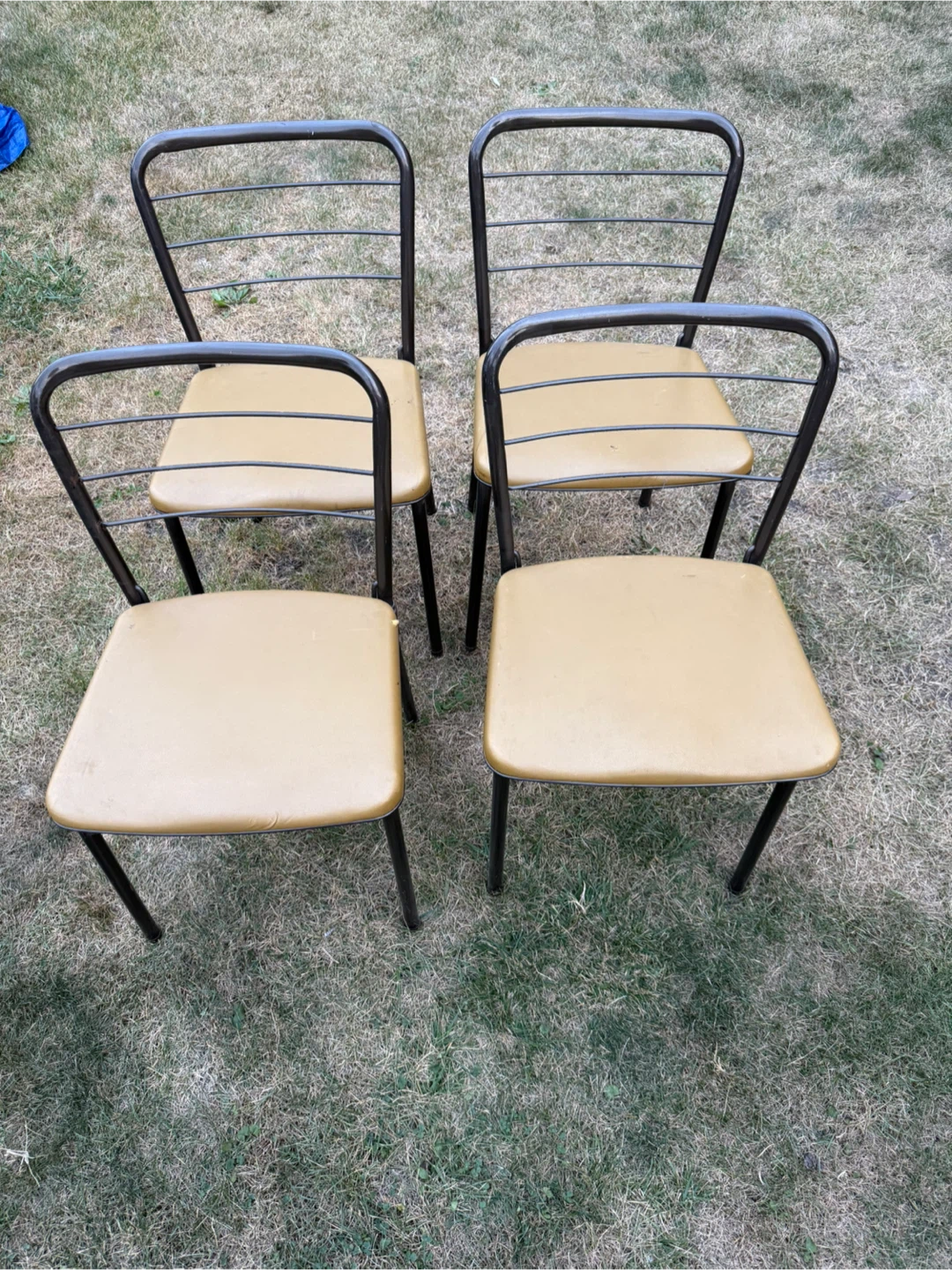 Set of 4 Vintage Metal Frame Chairs - photo 2