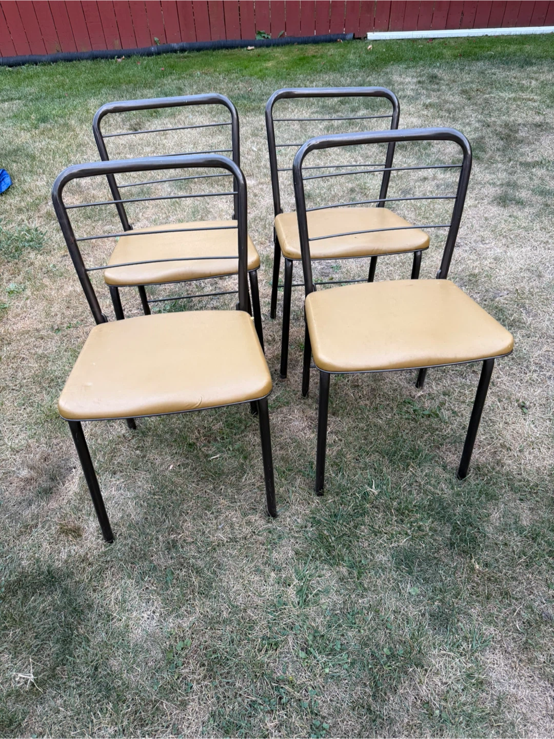 Set of 4 Vintage Metal Frame Chairs