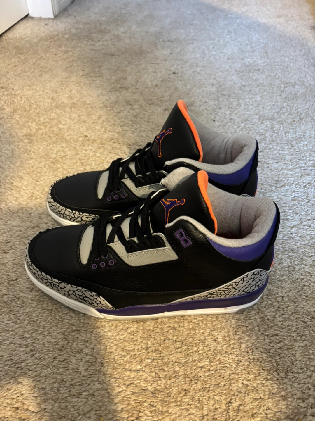 Jordan 3 Retro Black Court Purple - photo 2