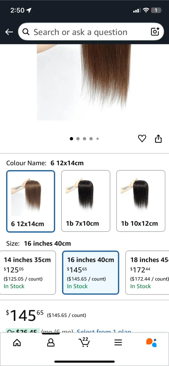 Human hair topper light brown, 16” image indicator(5)