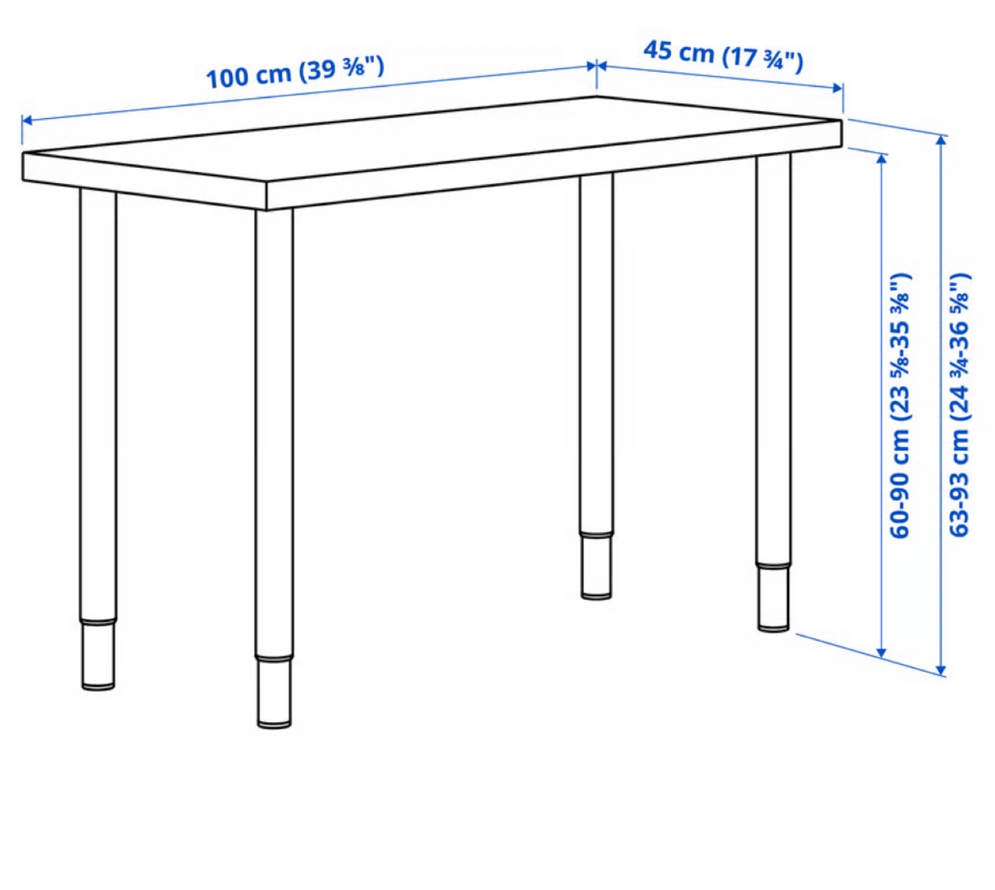IKEA Olov / Adils White Desk - photo 3