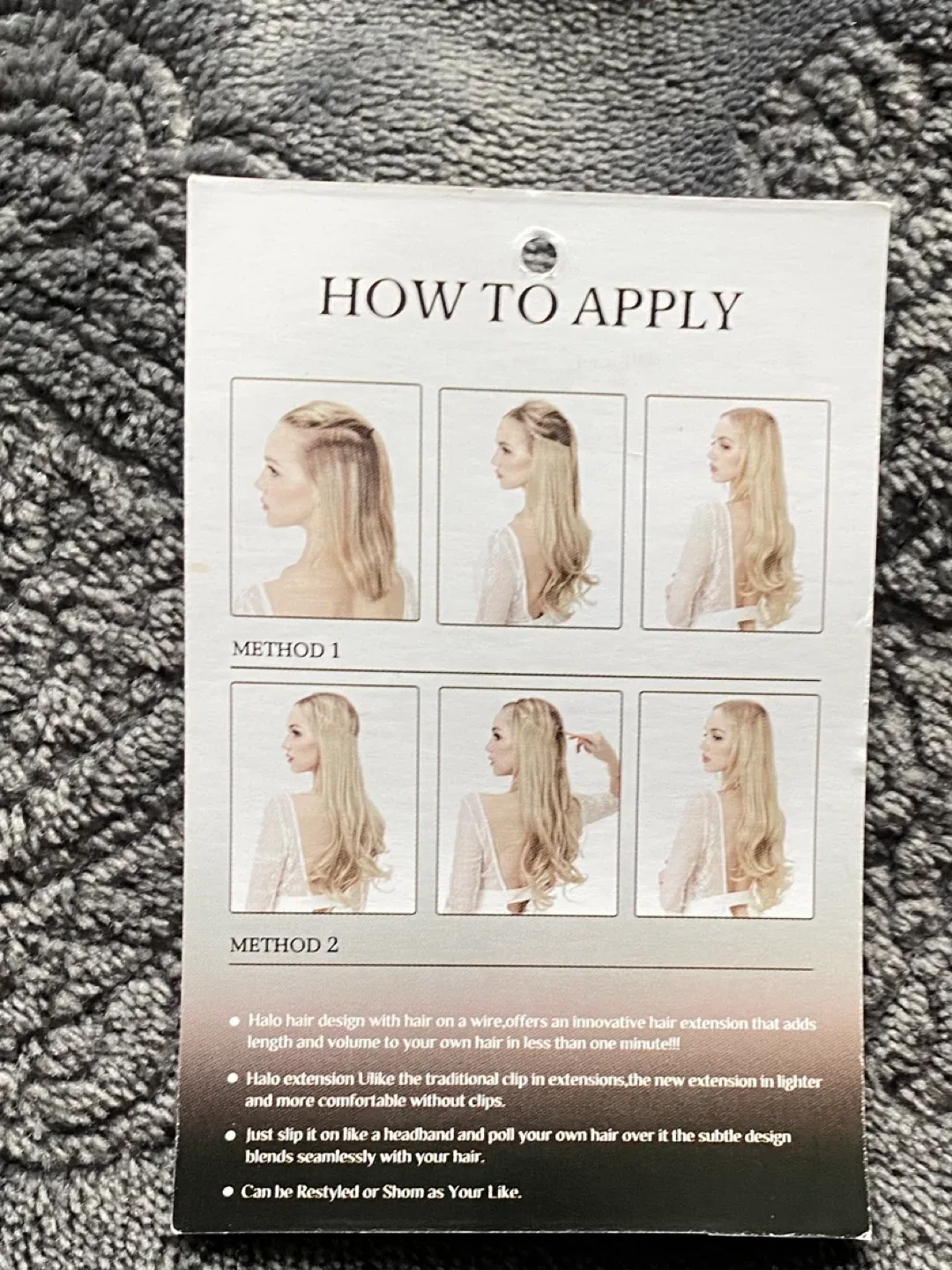 New halo Hair Extensions wavy, light brown premium synthetic image indicator(5)