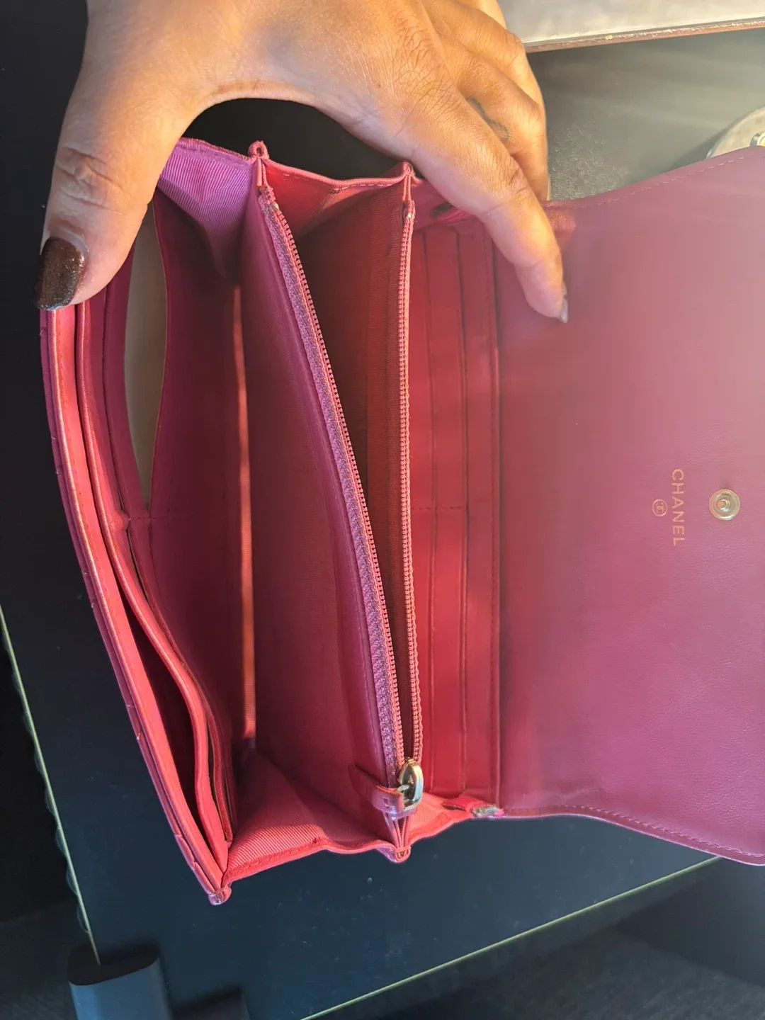 Chanel Pink Quilted Leather Wallet image indicator(4)