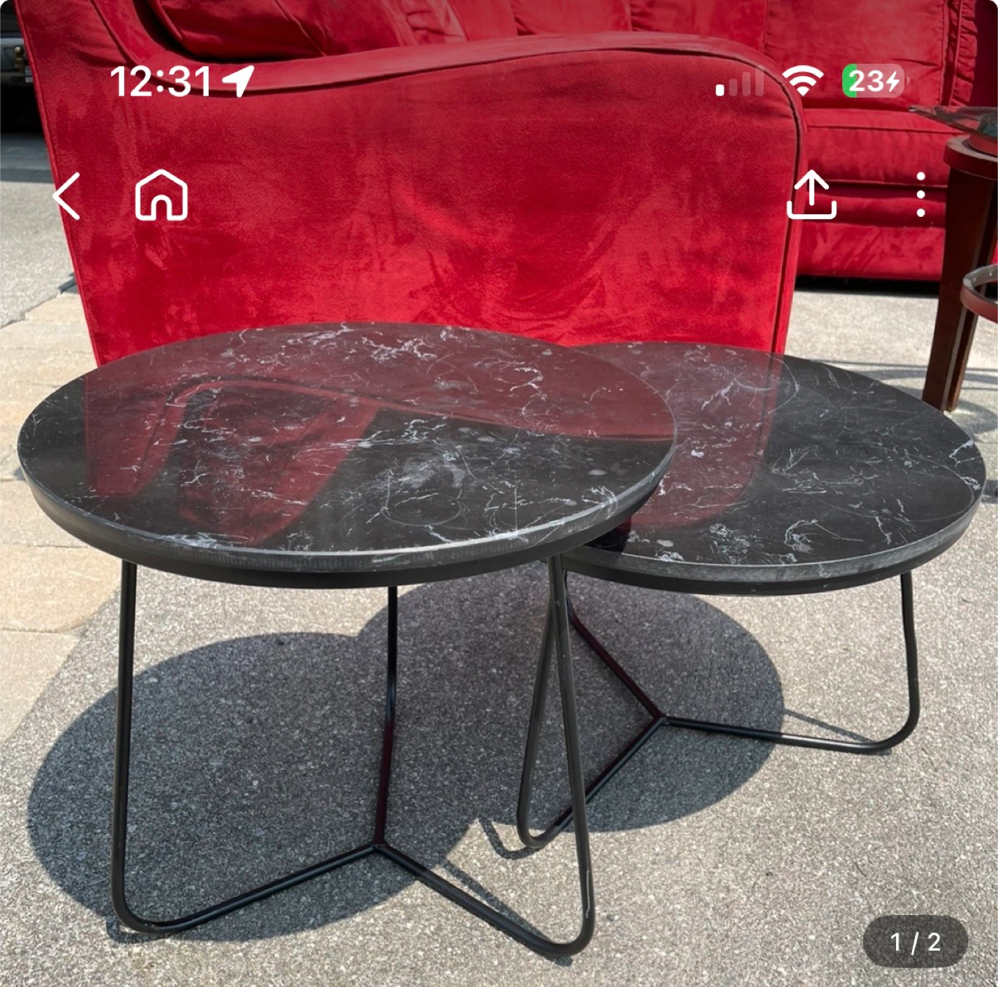 Black Marble Nesting Coffee Tables