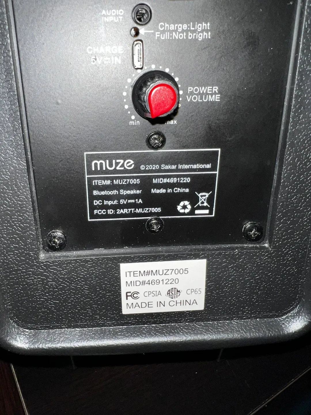MUZE MUZ7005 Bluetooth Speaker with Microphone thumbnail