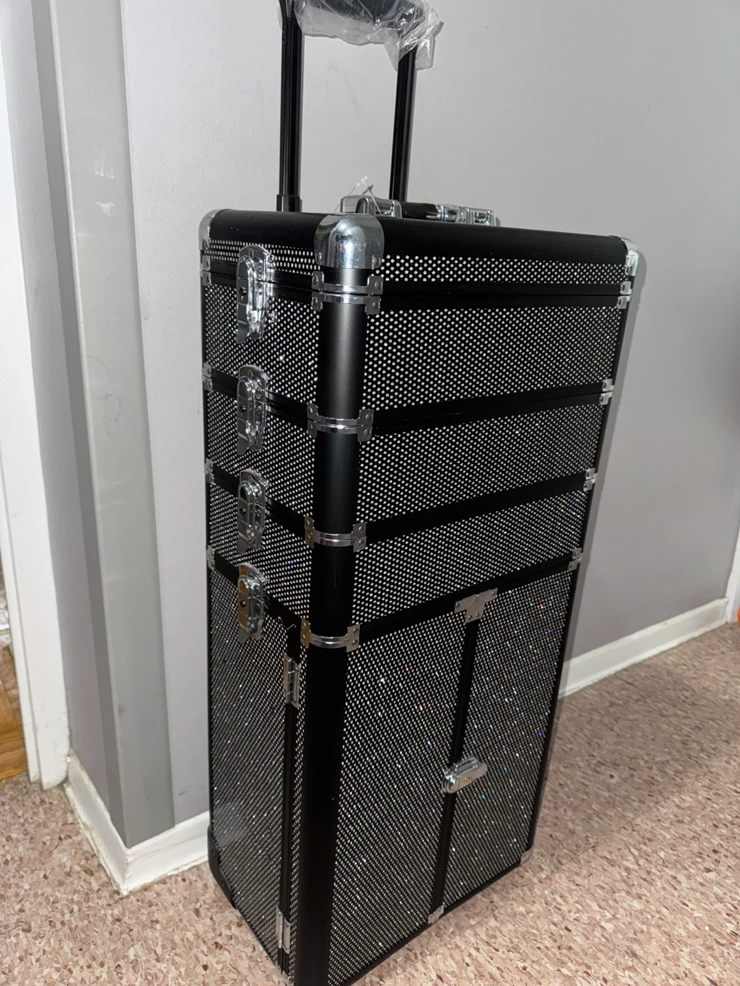 Rolling Makeup Organizer Case - Black