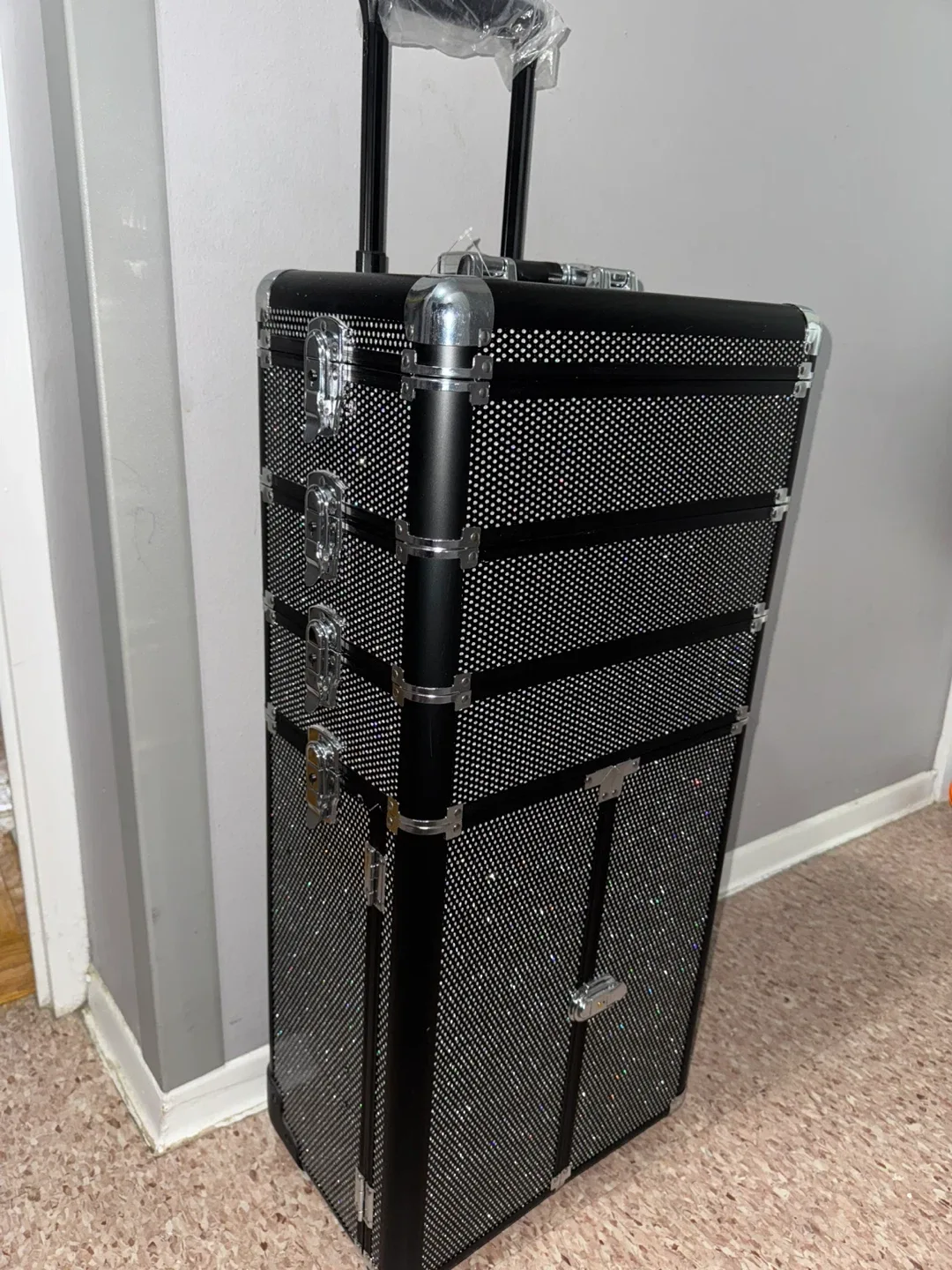 Rolling Makeup Organizer Case - Black