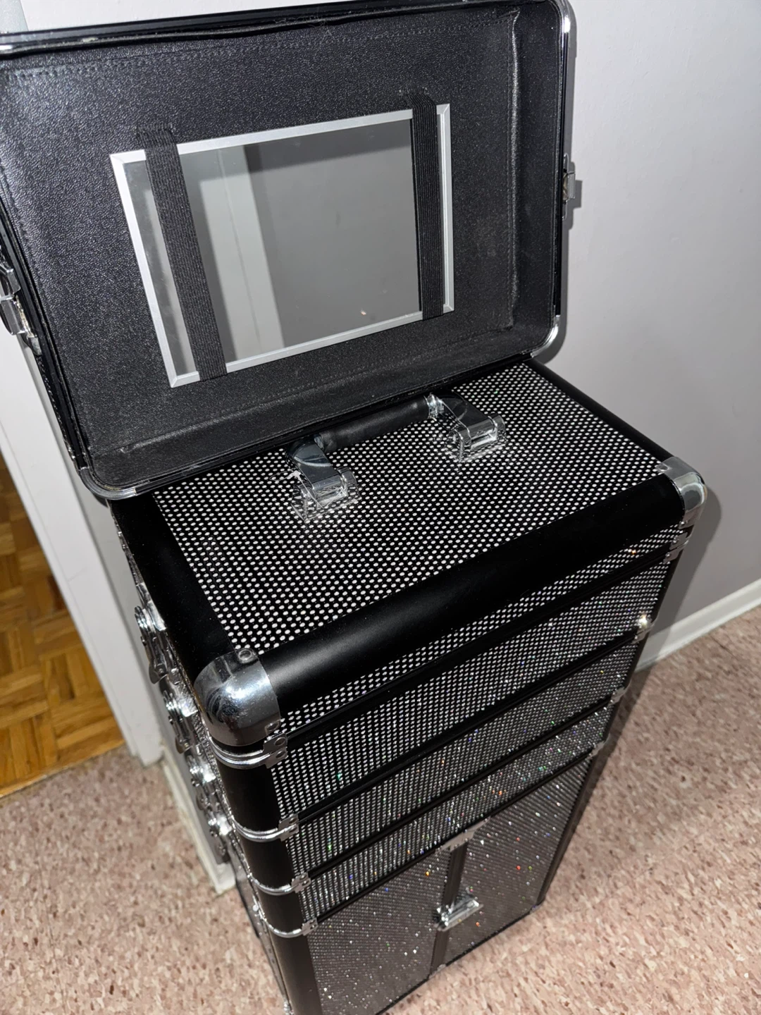 Rolling Makeup Organizer Case - Black - photo 5
