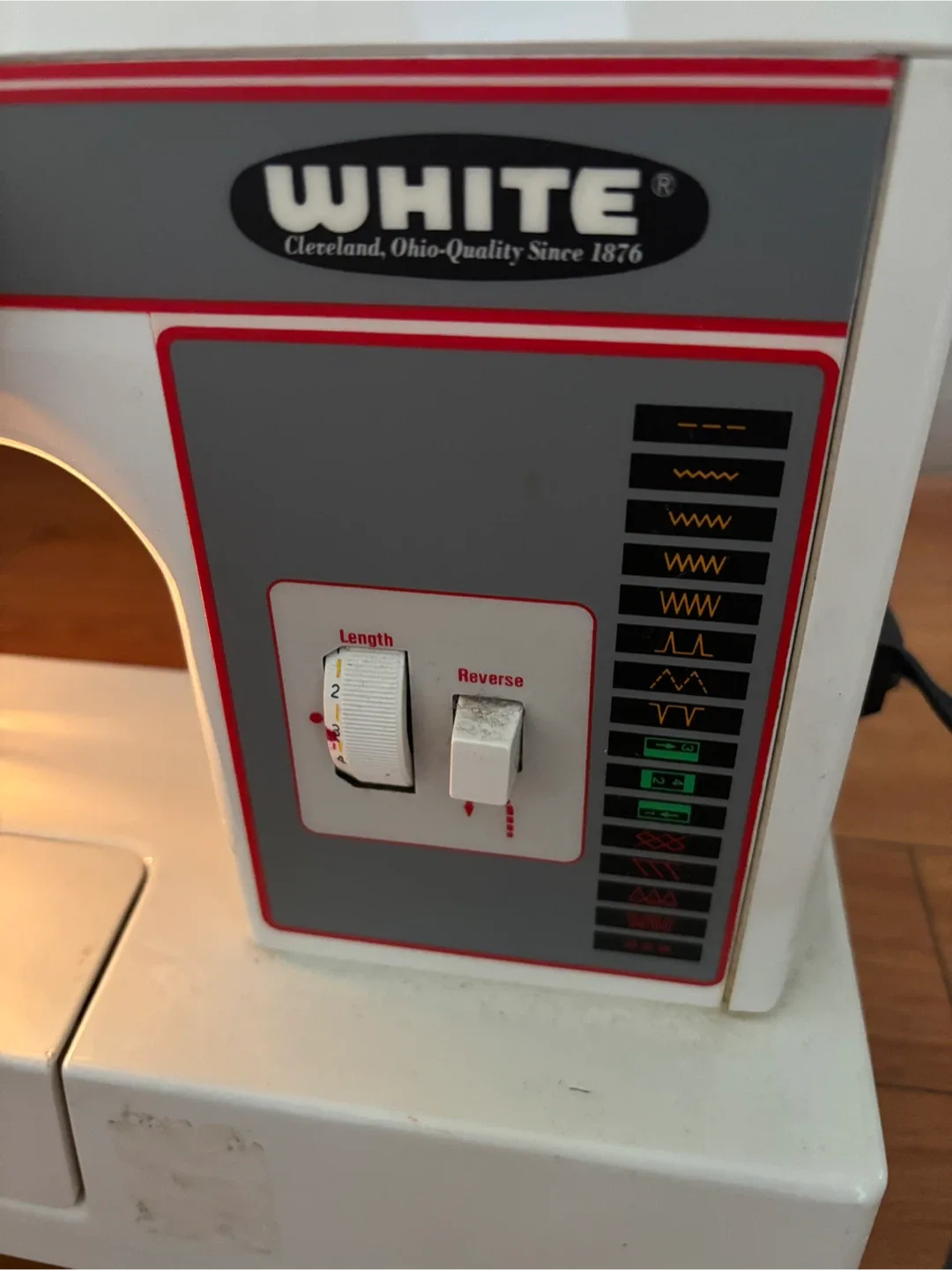 White Sewing Machine (with motor) - made in USA image indicator(2)