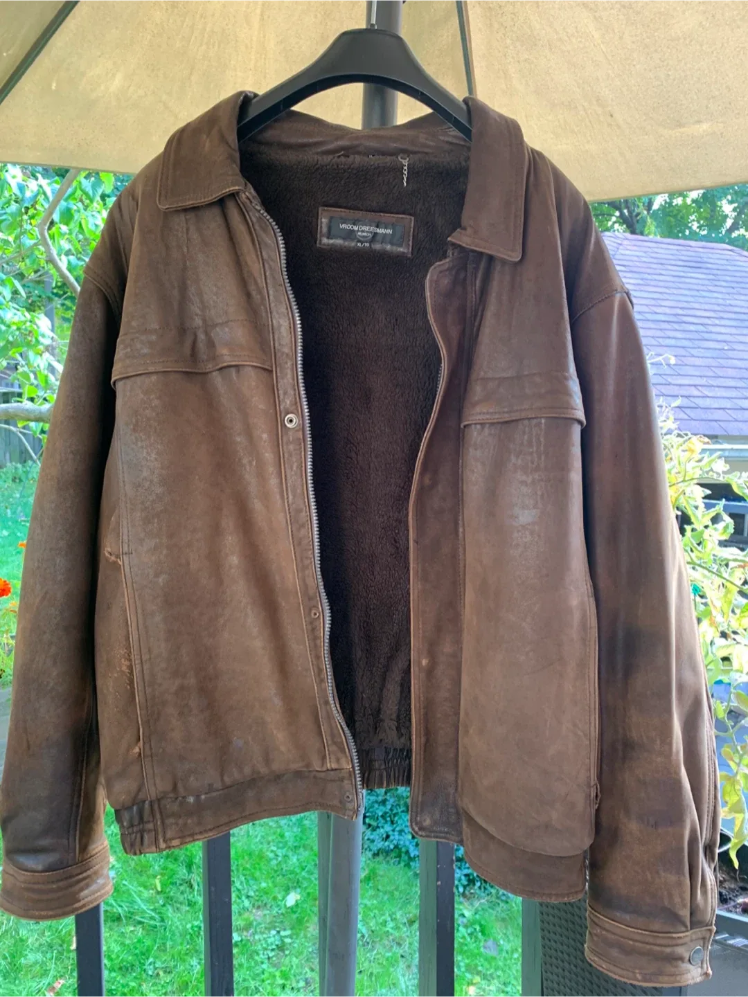 Brown Leather Jacket XL thumbnail