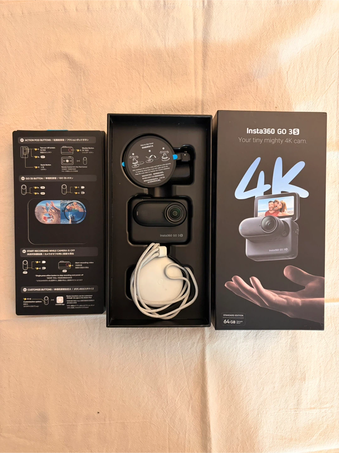 Insta360 GO 3S - 64 GB Black 4K Tiny Camera - Like New!