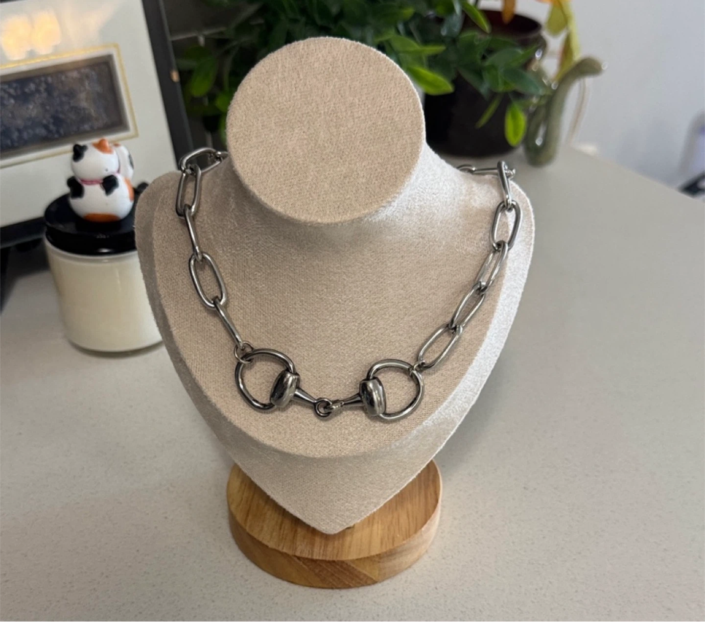 Silver Chain Link horsebit Necklace - photo 2