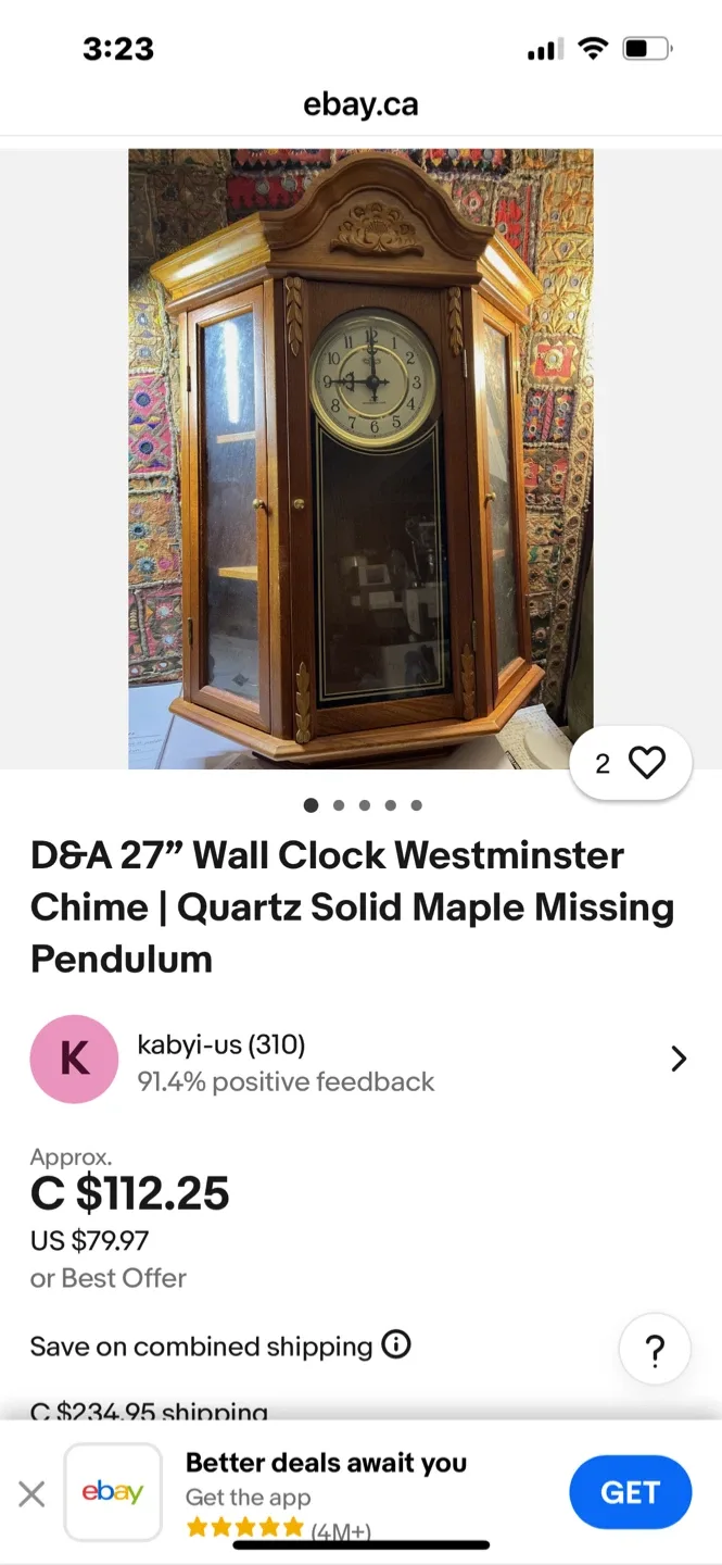 Bulova Quartz Chime Wall working condition Clock image indicator(8)