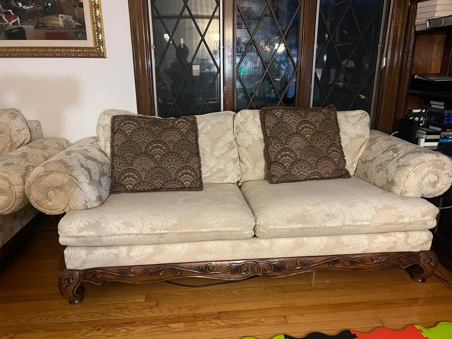 Floral Loveseat Sofa with Pillows image indicator(3)