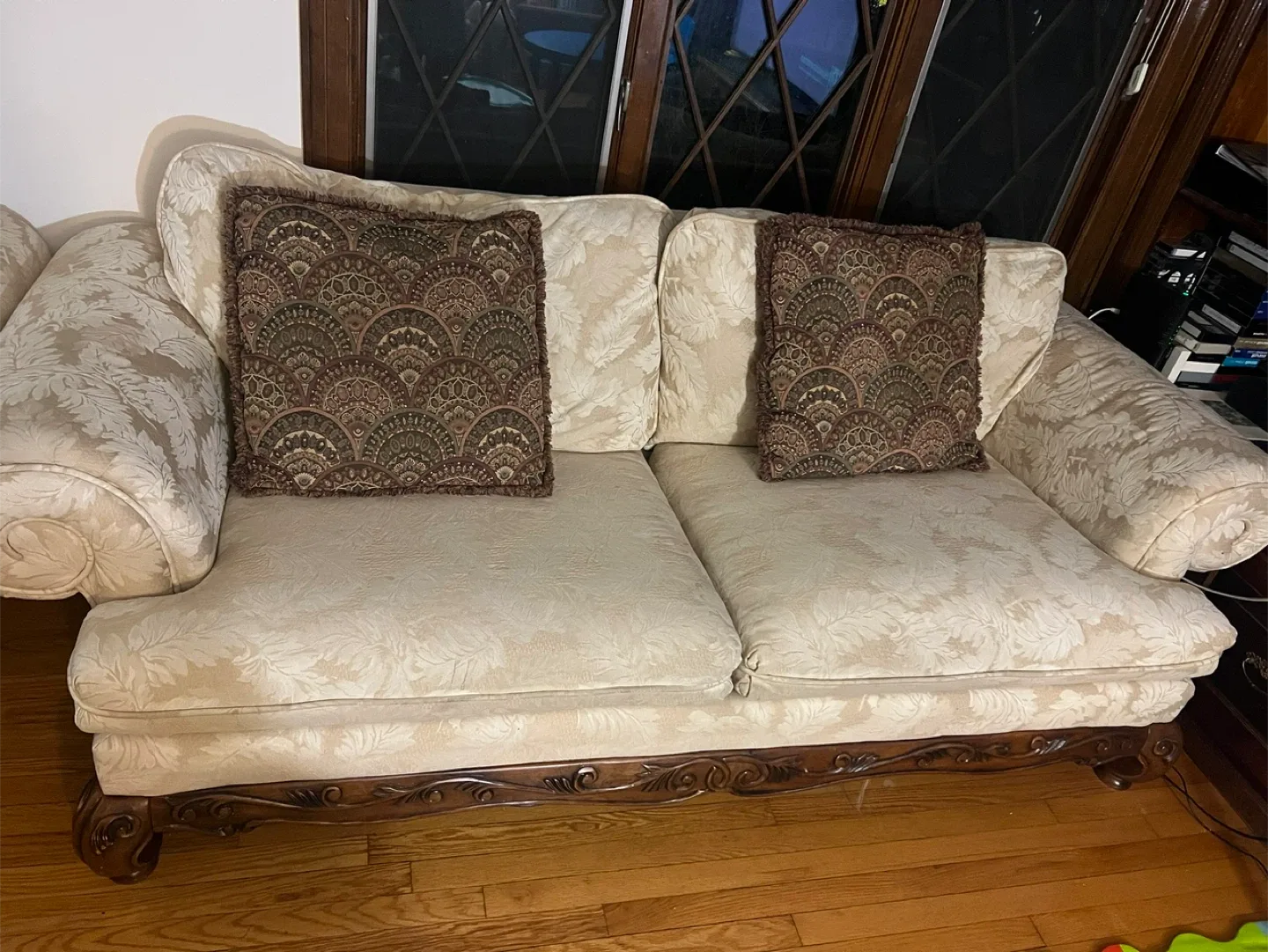 Floral Loveseat Sofa with Pillows image indicator(2)