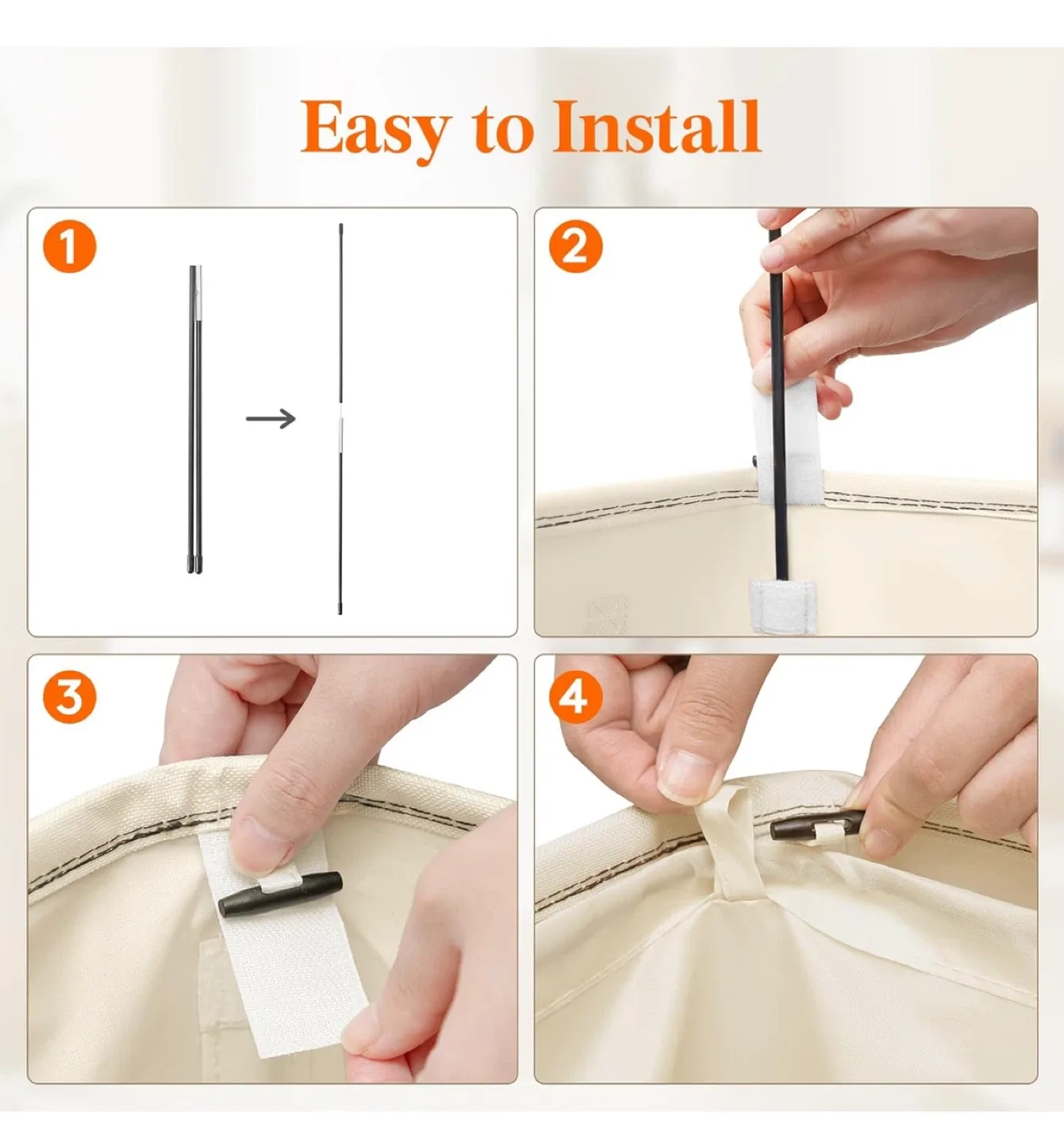 136L Divided Laundry Hamper with Lid - Black & Beige image indicator(6)