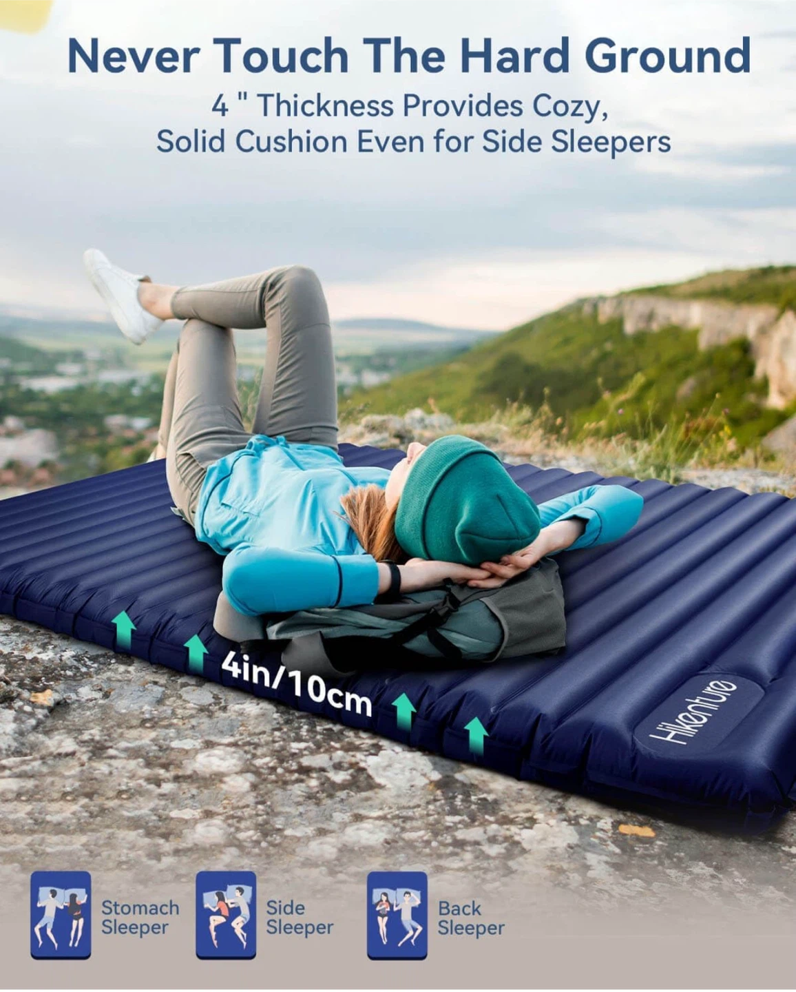 Hikenture 4" Ultra Thick Double Sleeping Pad - New - photo 5