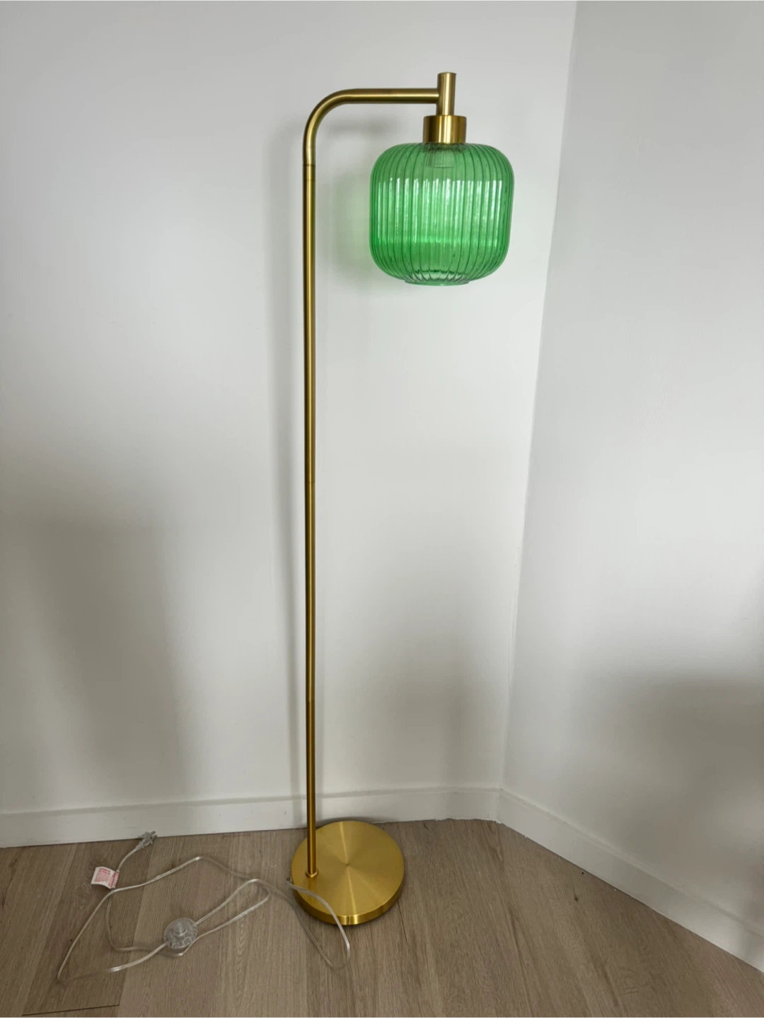 Gold & Green Arched Floor Lamp - photo 2