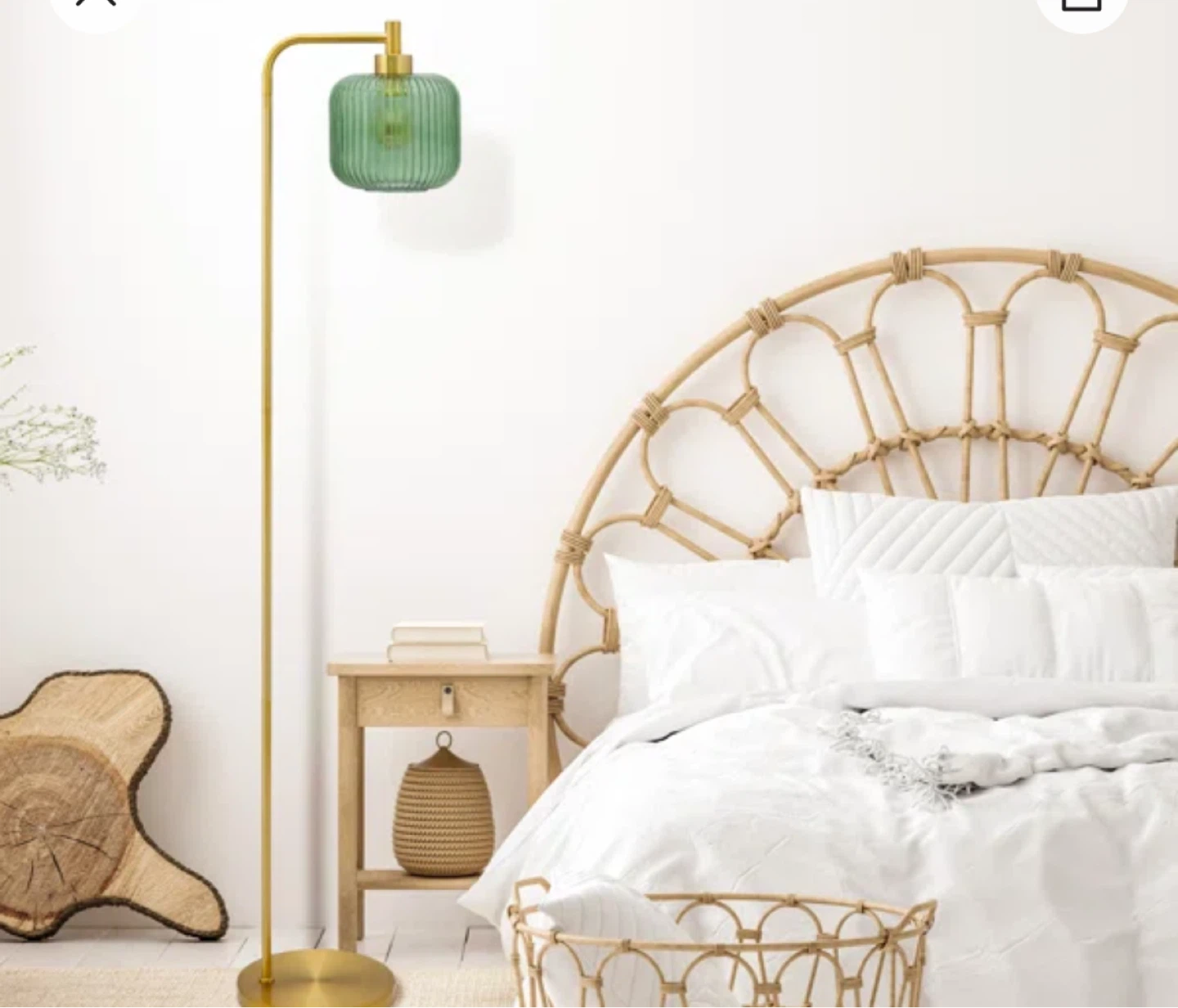 Gold & Green Arched Floor Lamp
