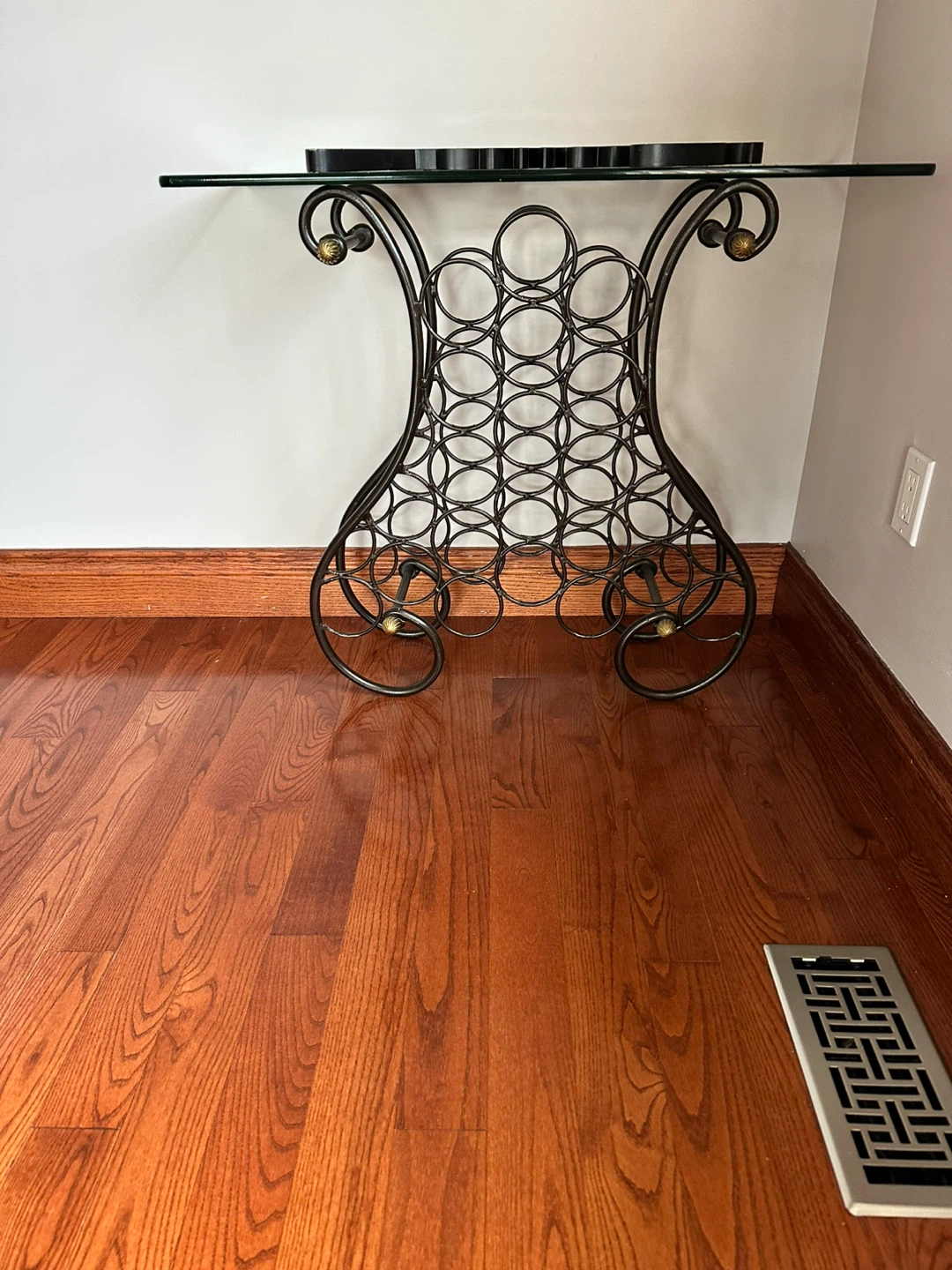 Wine Rack Table with Glass Top