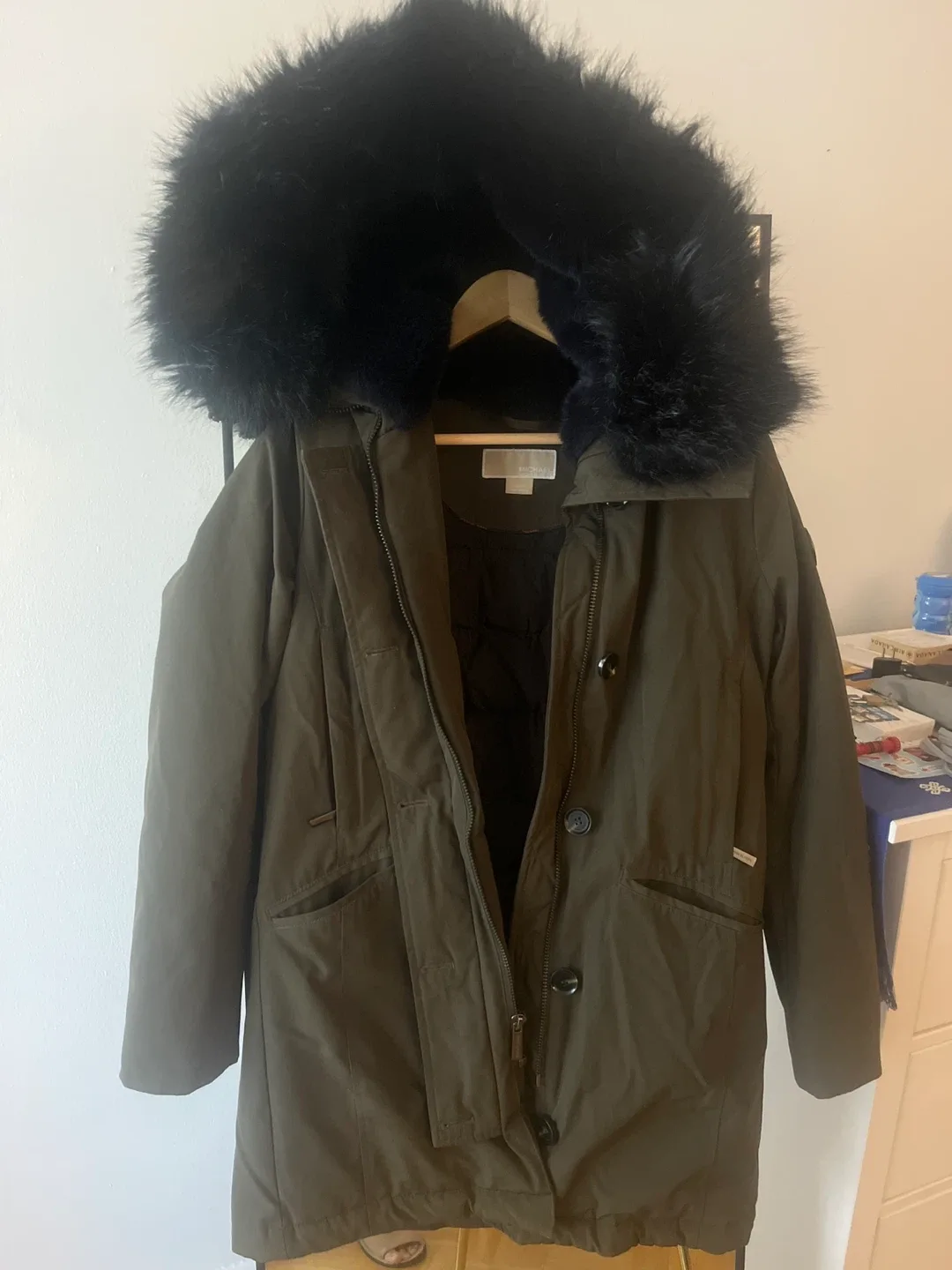 Michael Kors Olive Green Winter Parka size XS thumbnail
