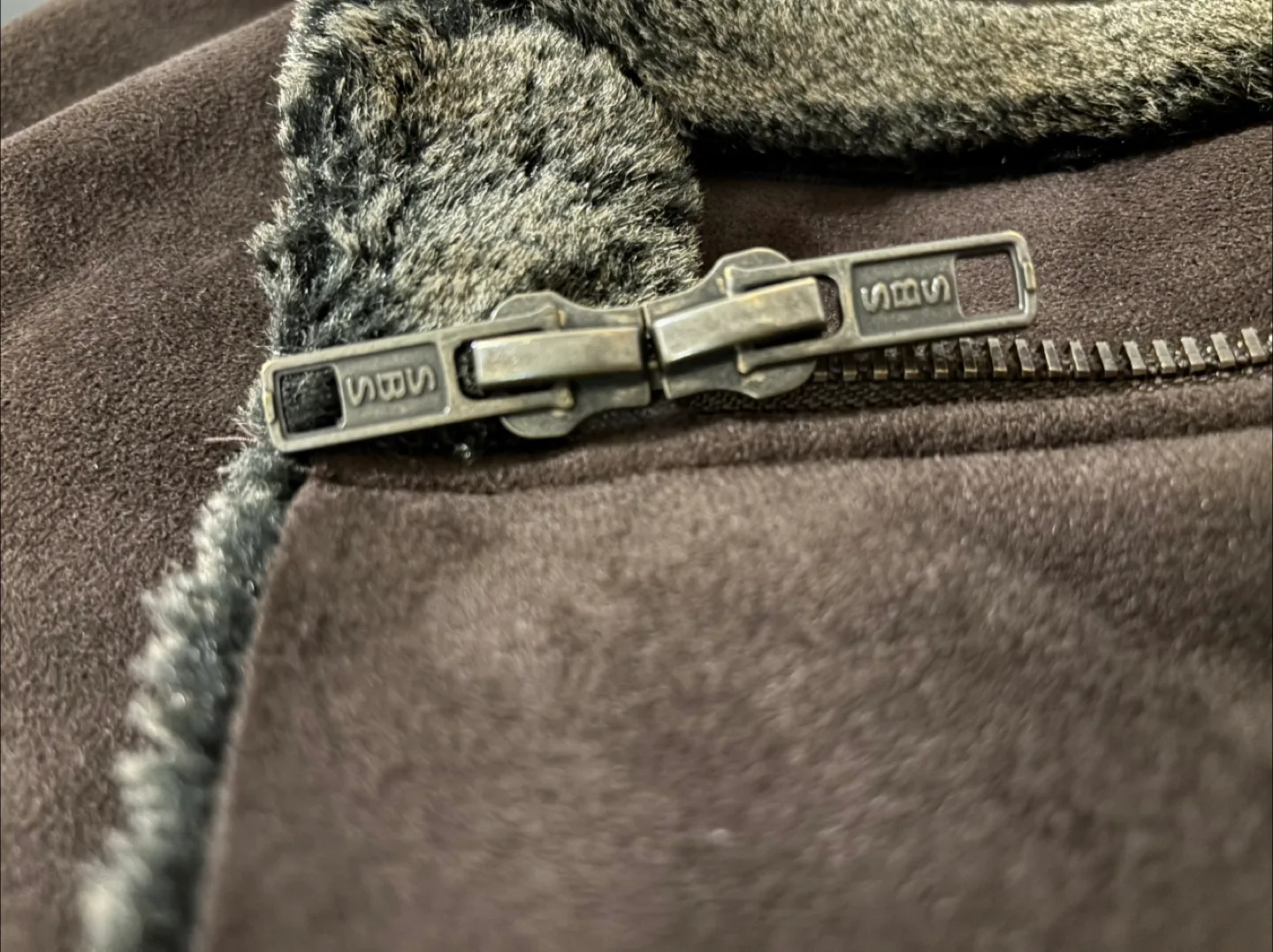 Joe Fresh Brown Faux Suede & Fur Jacket - Size M image indicator(6)