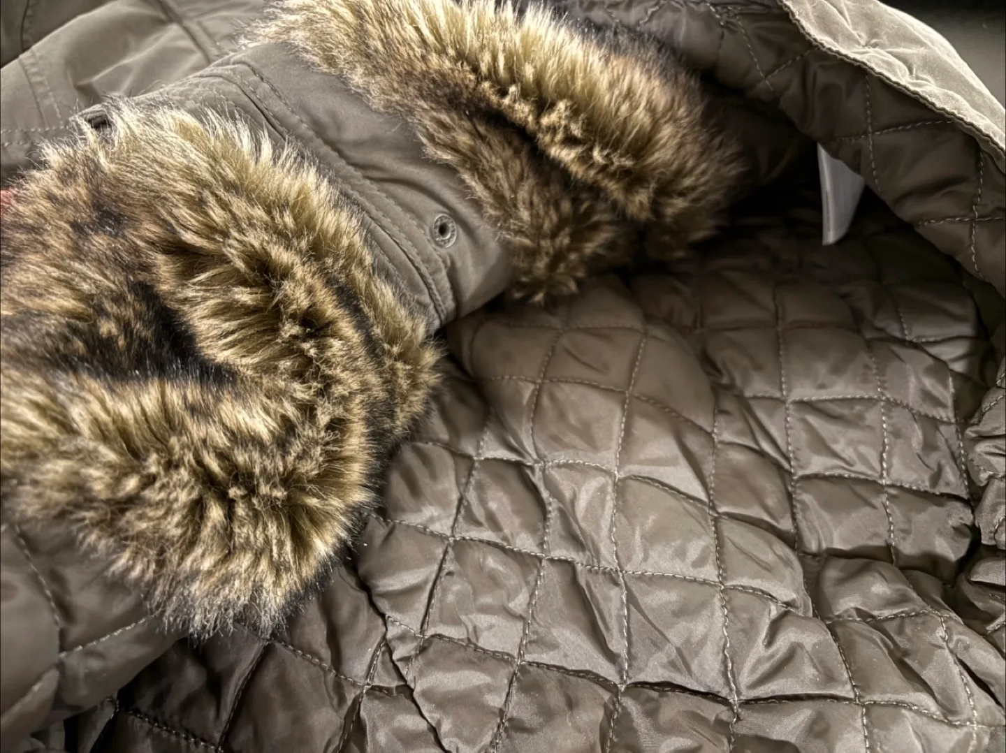 Abercrombie & Fitch Olive Green Winter Parka image indicator(4)