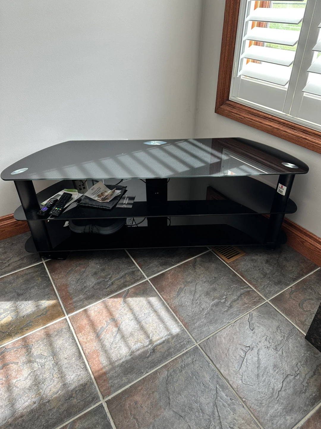 Black Glass TV Stand