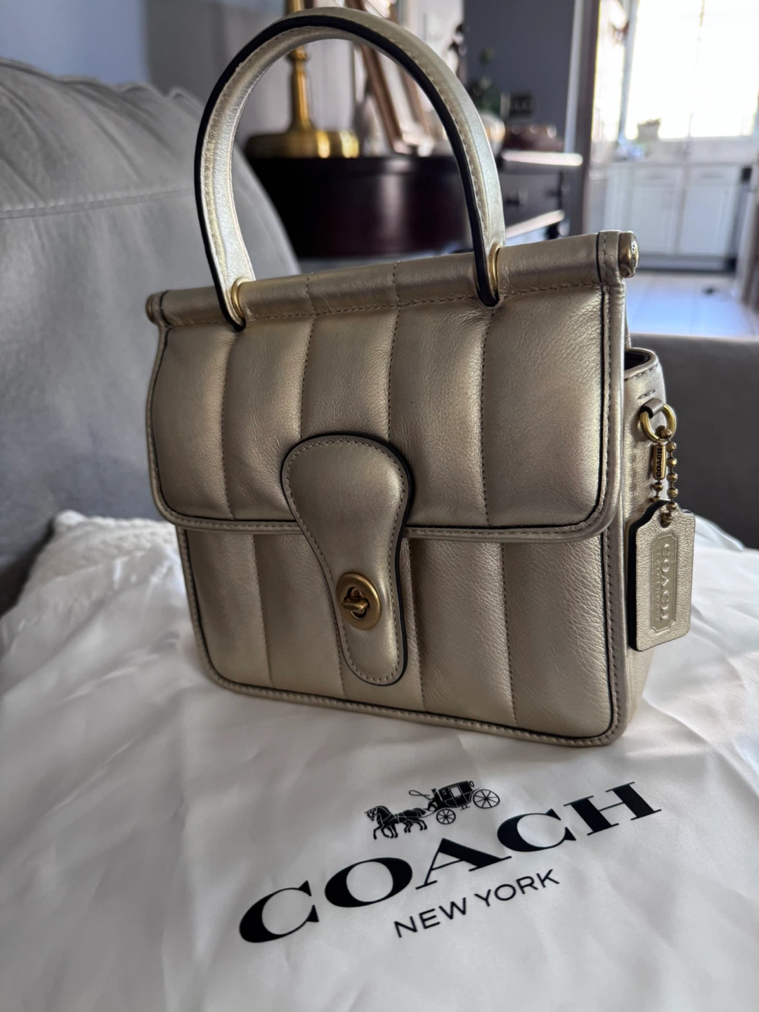 Coach Gold Leather Mini Handbag - photo 2