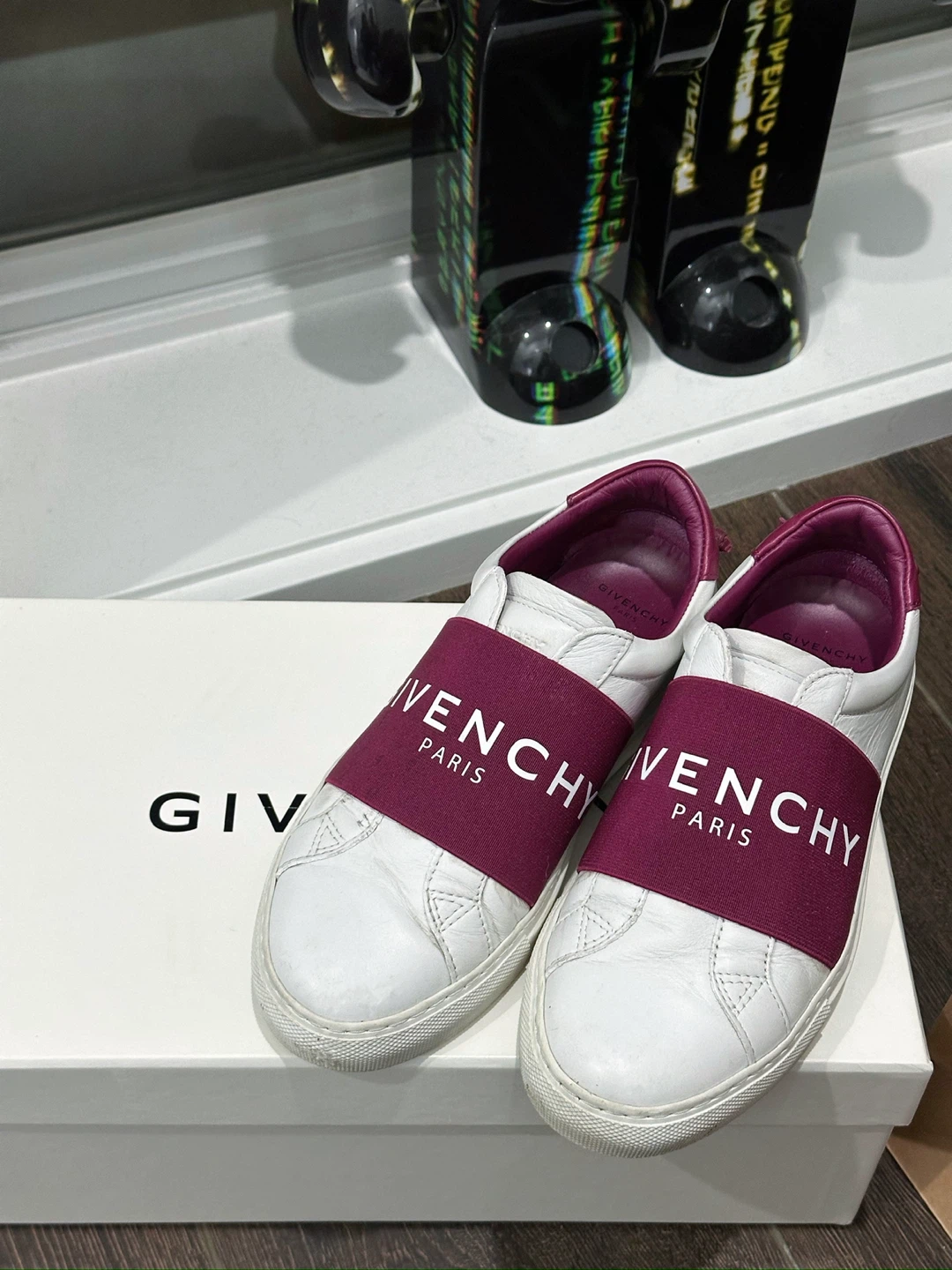 Givenchy Paris White & Purple Slip-On Sneakers - photo 3