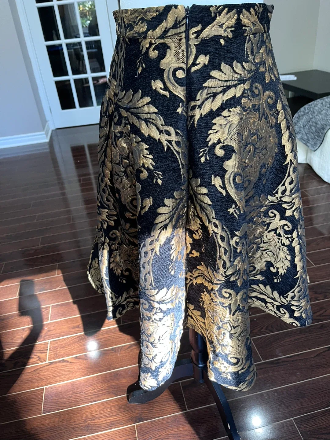 Chicwish Black & Gold Damask Skirt - Size S image indicator(2)