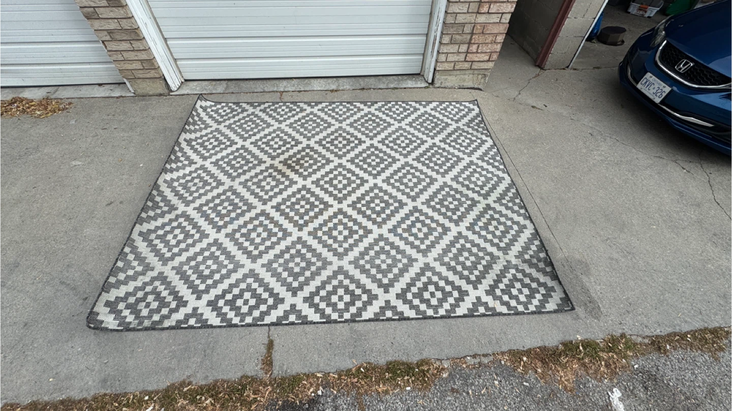 Outdoor Rug - Grey and White Pattern - photo 2