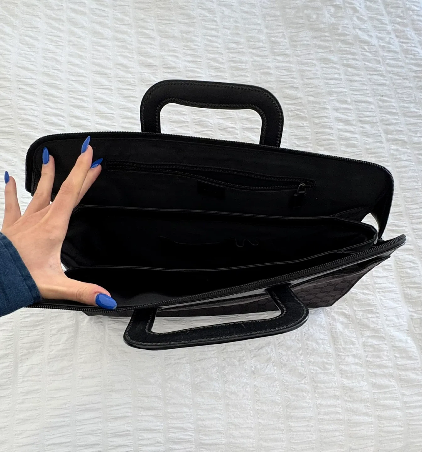 Gucci Black Monogrammed Briefcase image indicator(3)