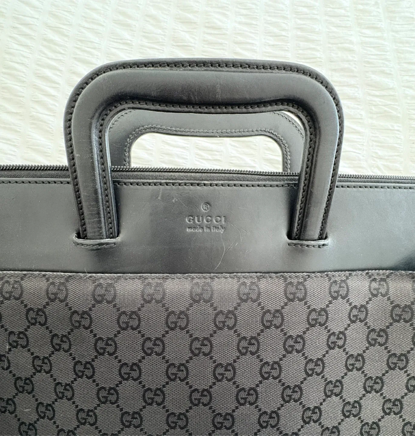 Gucci Black Monogrammed Briefcase image indicator(2)