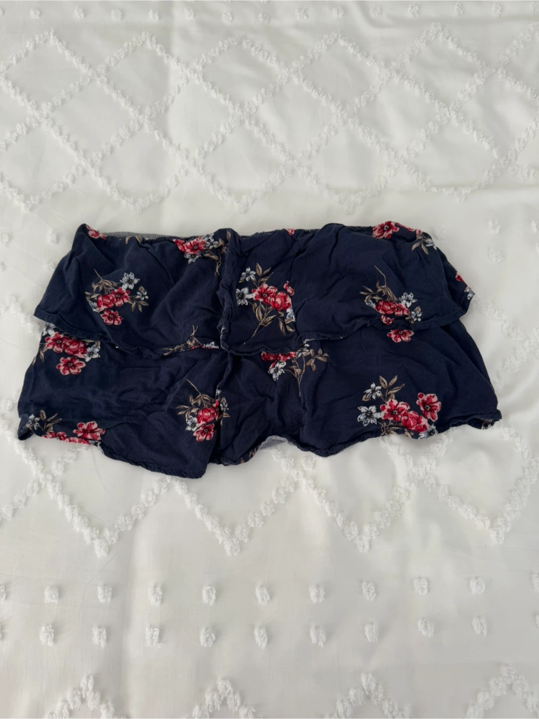 Garage Floral Ruffle Tube Top - M
