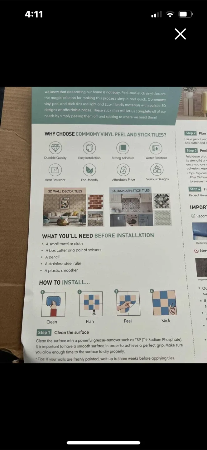 Commomy Vinyl Peel and Stick Brick Tiles image indicator(2)