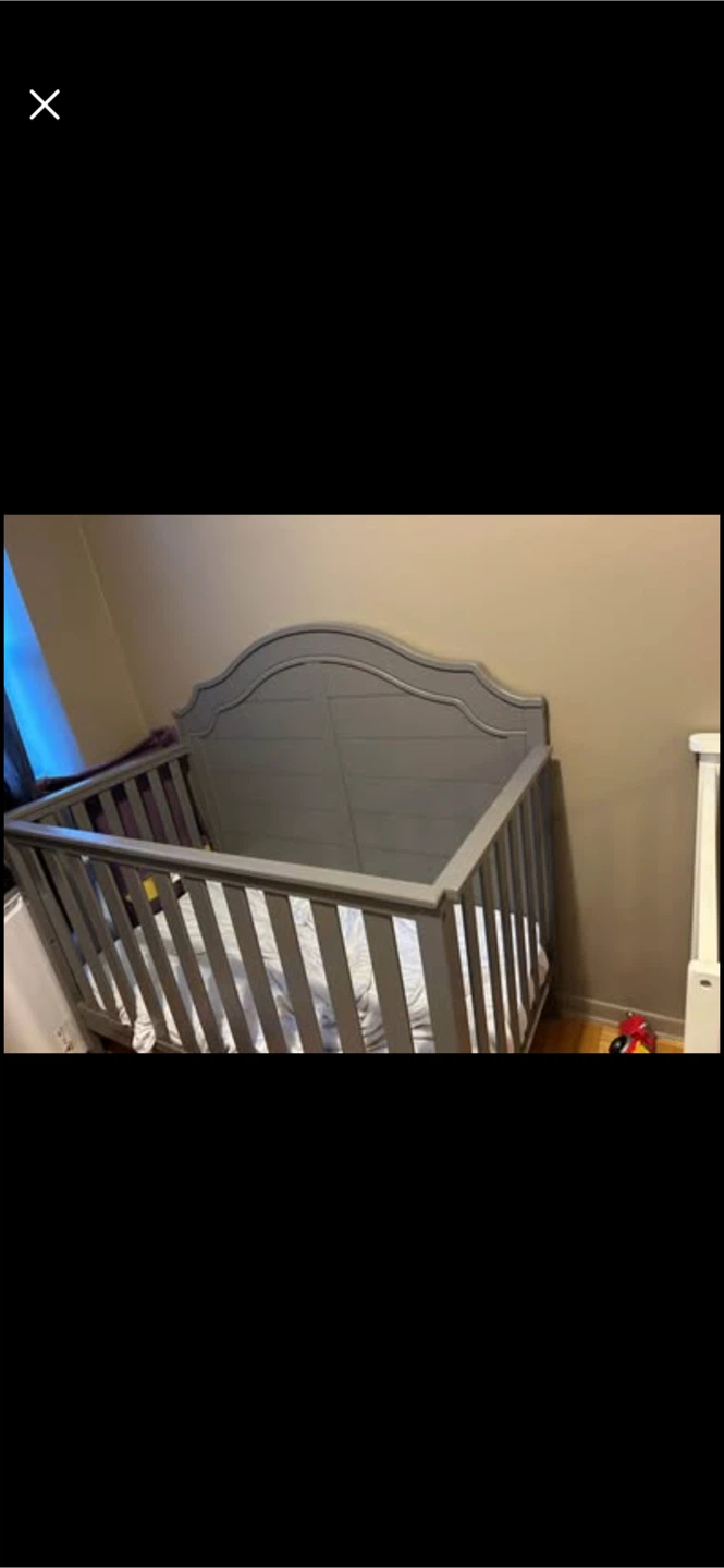 Grey Baby Crib