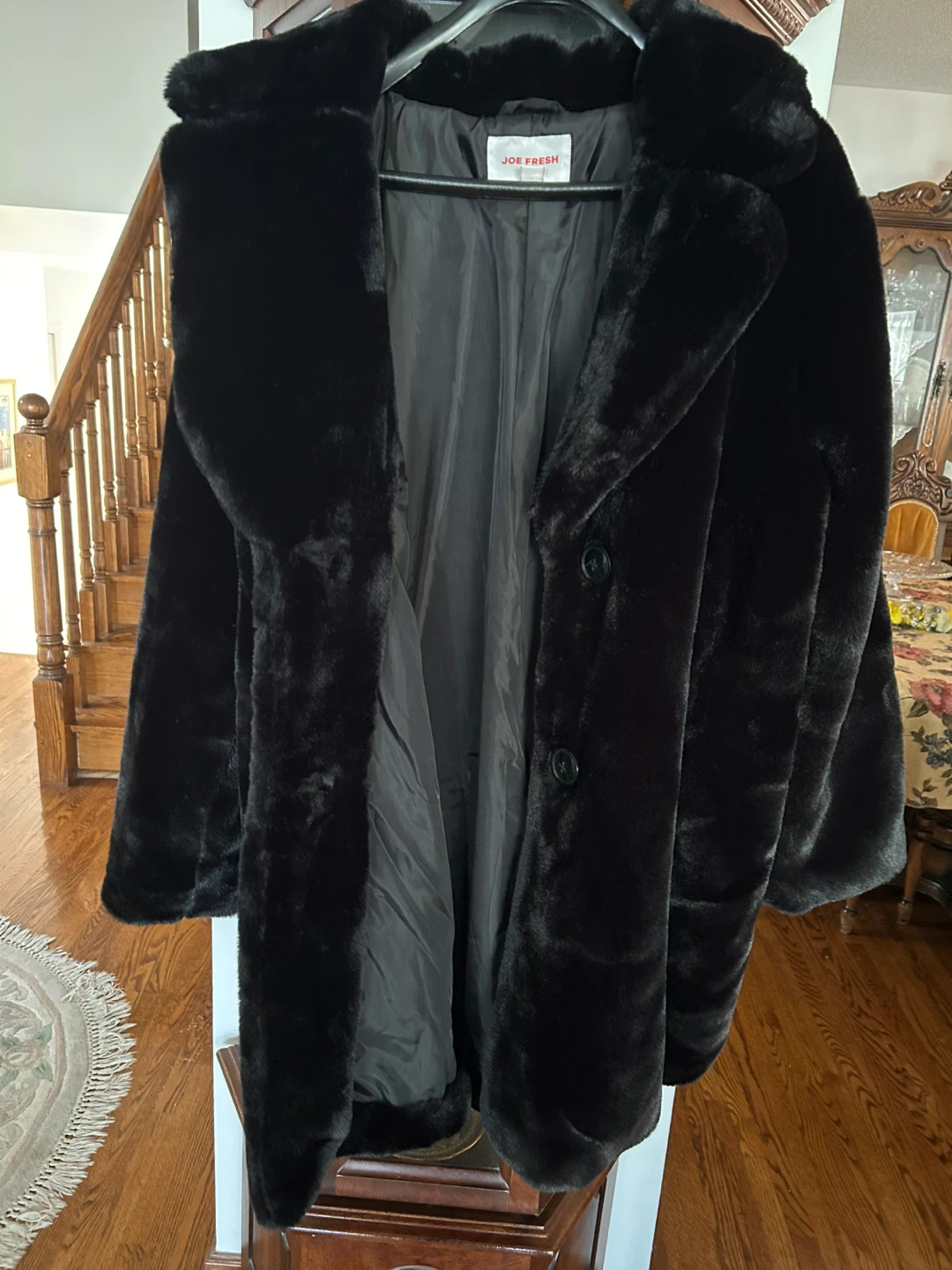 Joe Fresh Black Faux Fur Coat - XL - photo 2