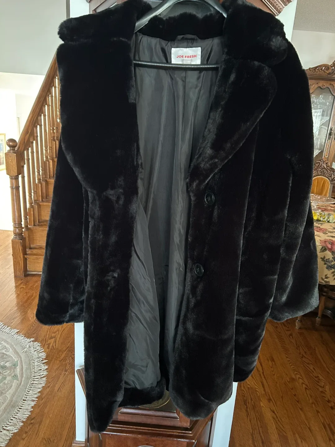 Joe Fresh Black Faux Fur Coat - XL image indicator(2)