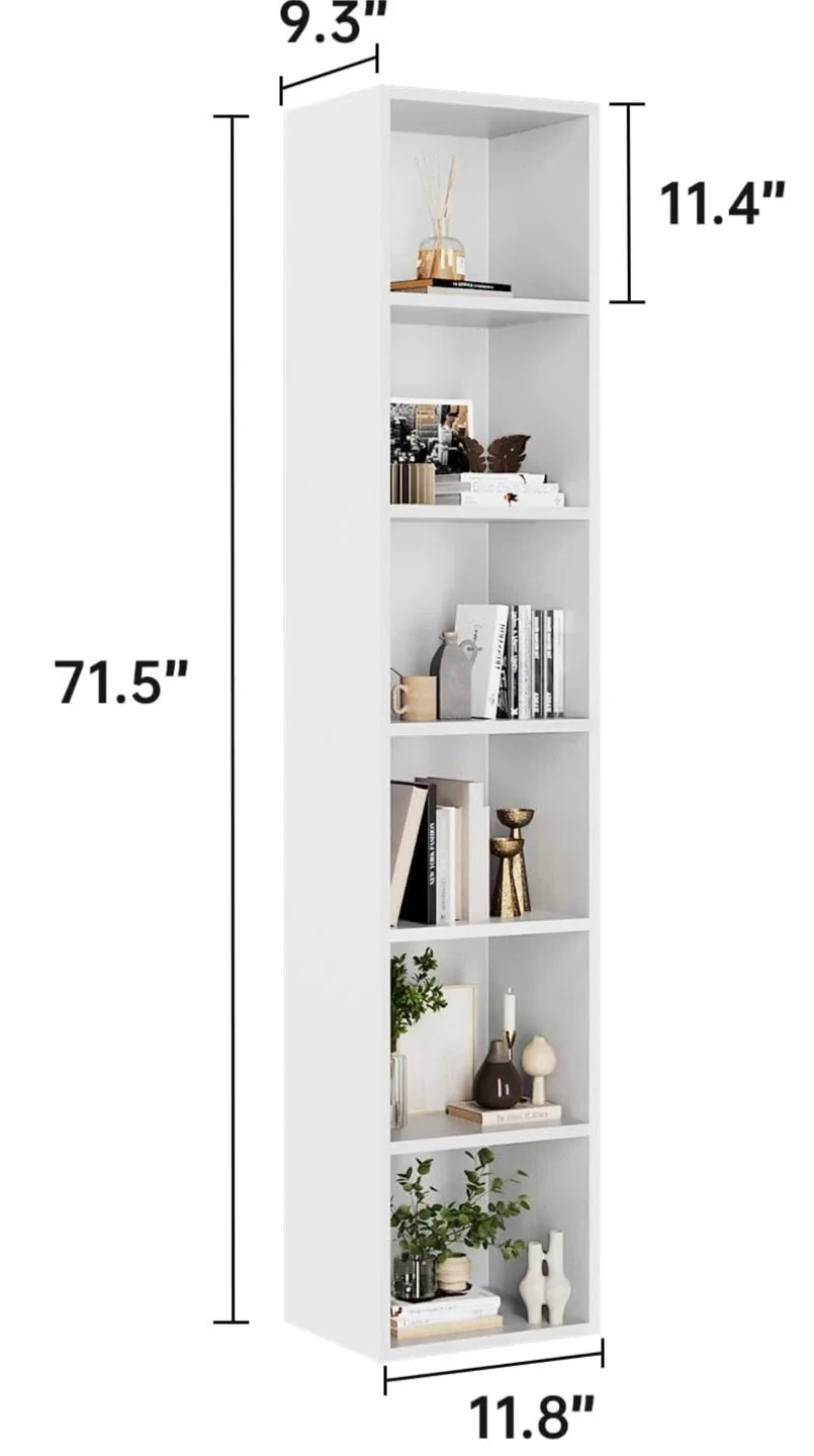 White Narrow Bookshelf - Space Saving (BRANDNEW) image indicator(3)