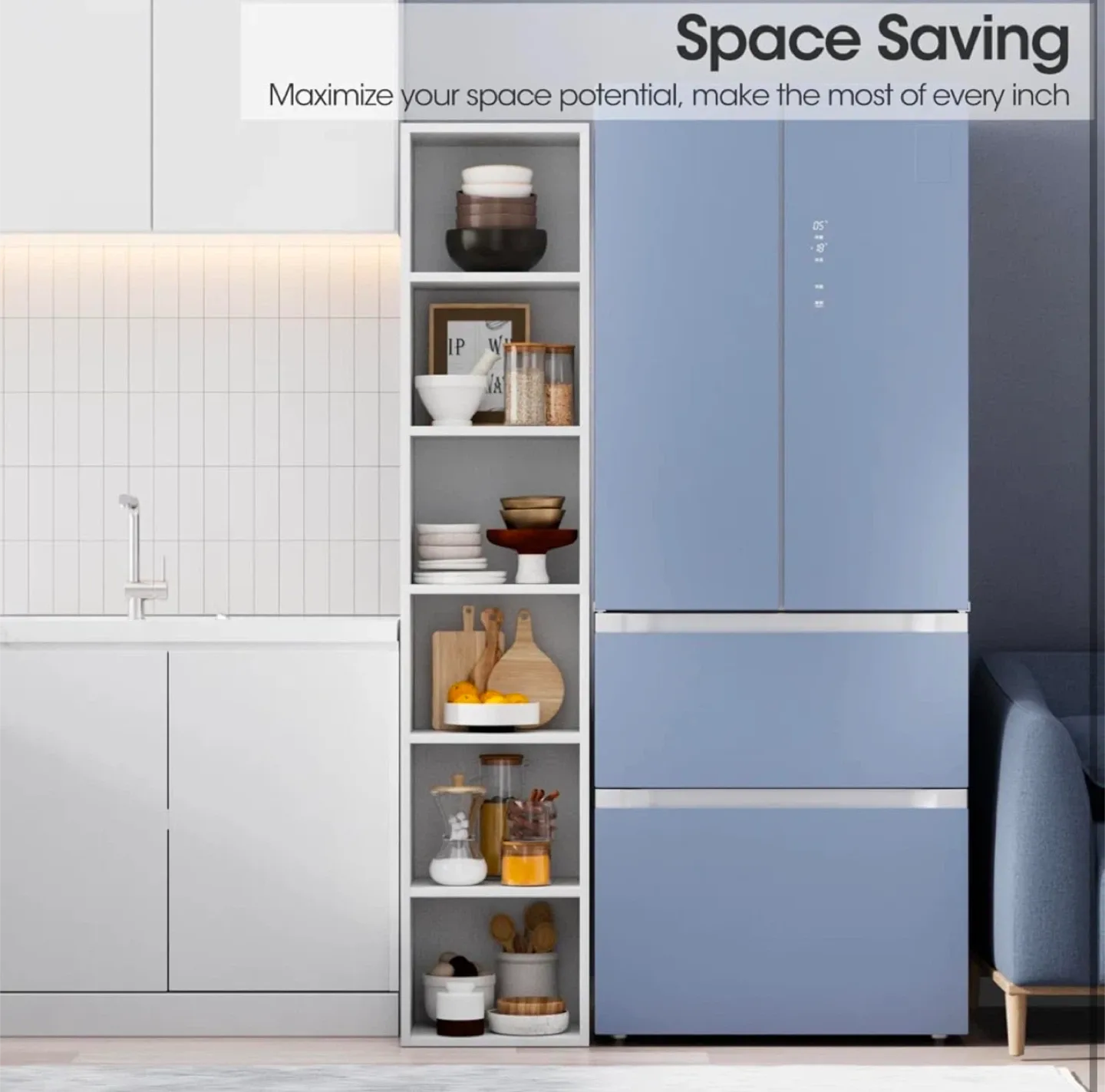 White Narrow Bookshelf - Space Saving (BRANDNEW) image indicator(2)