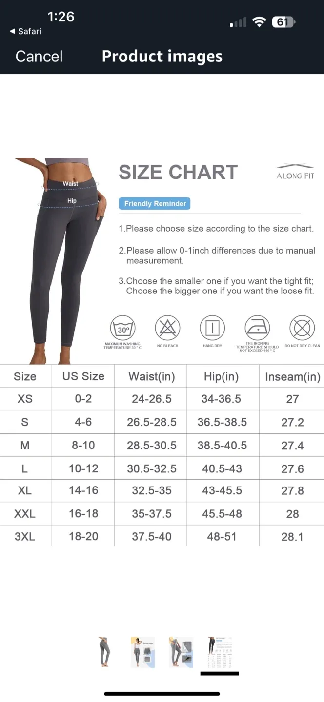 ALONG FIT High Waisted Leggings - Size M image indicator(4)