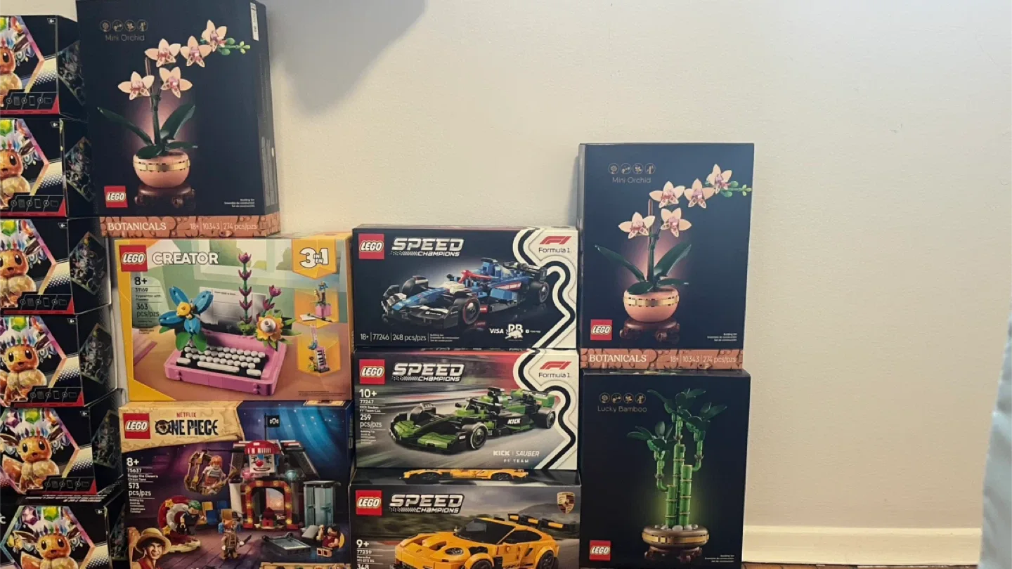 Lego Sets - 3 Cars, One Piece, Bamboo , 2 Mini Orchid, Creator thumbnail