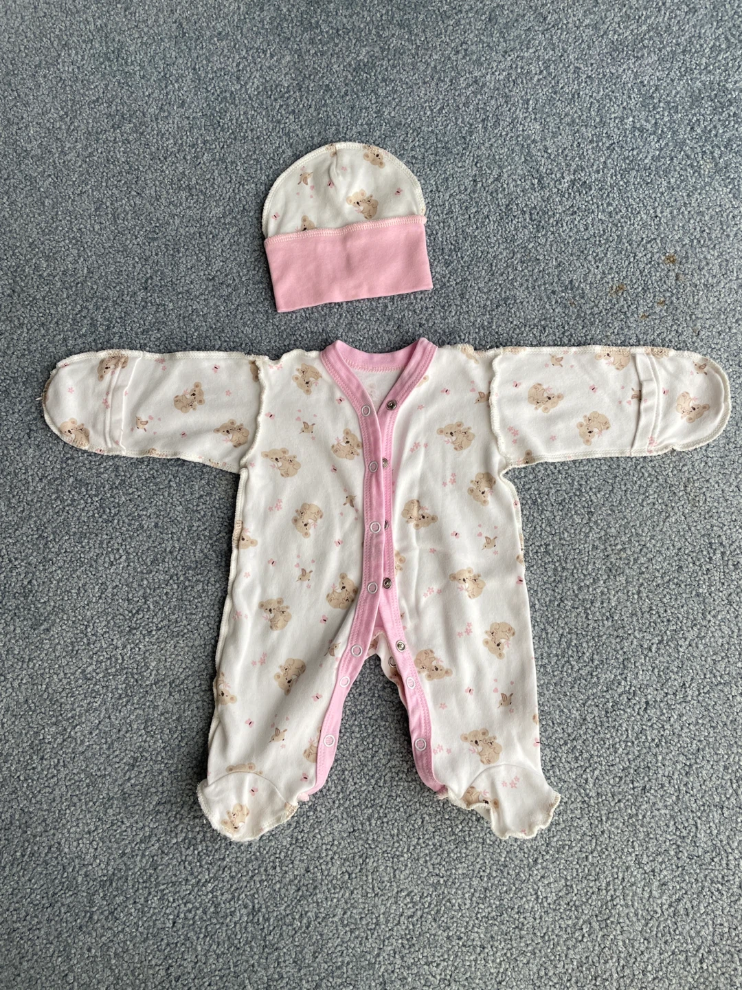 Baby Romper and Hat Set, 0-2 months, 100% cotton