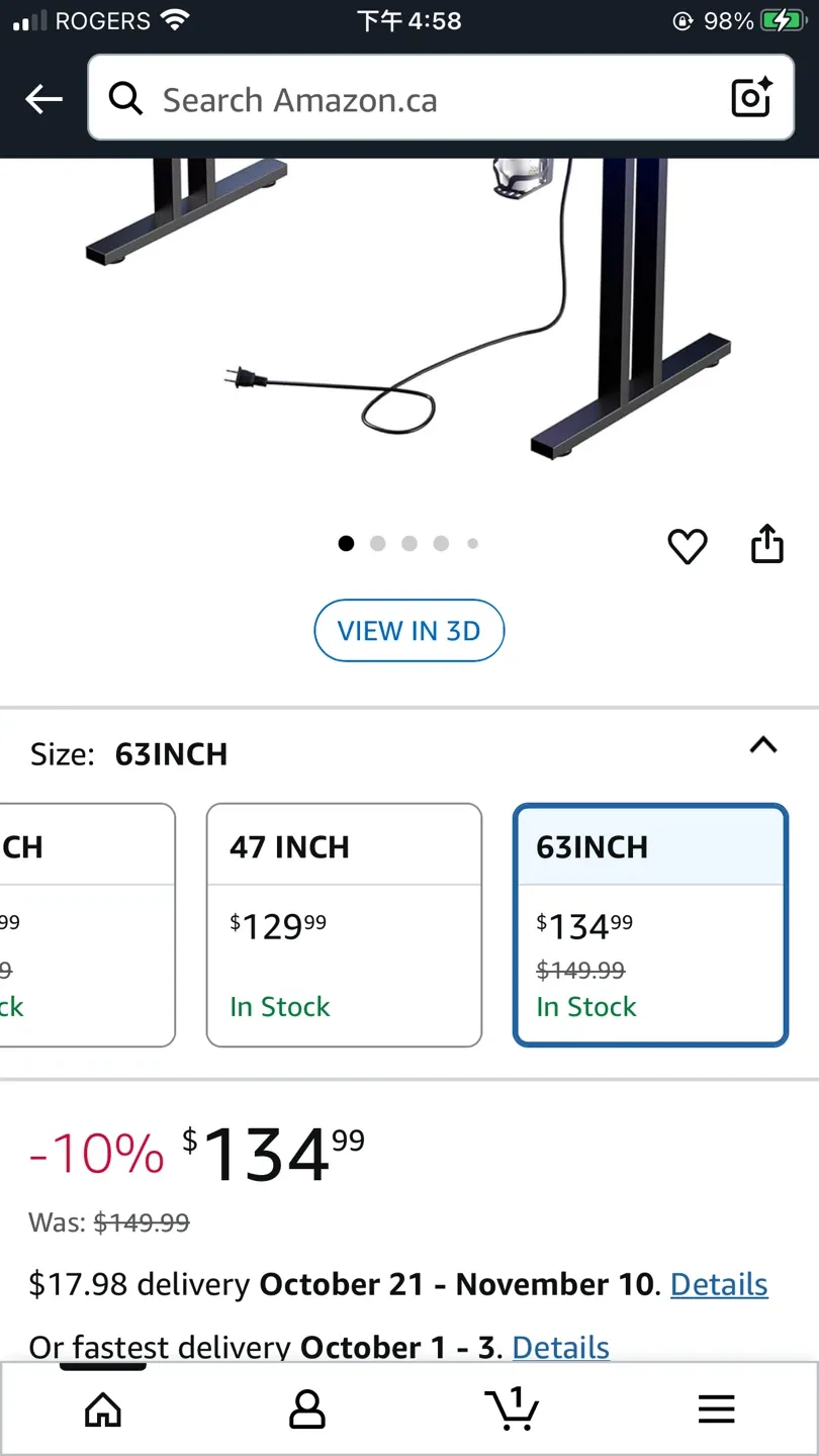 HLDIRECT 63 Inch Gaming Desk with LED Lights & Power Outlet image indicator(8)