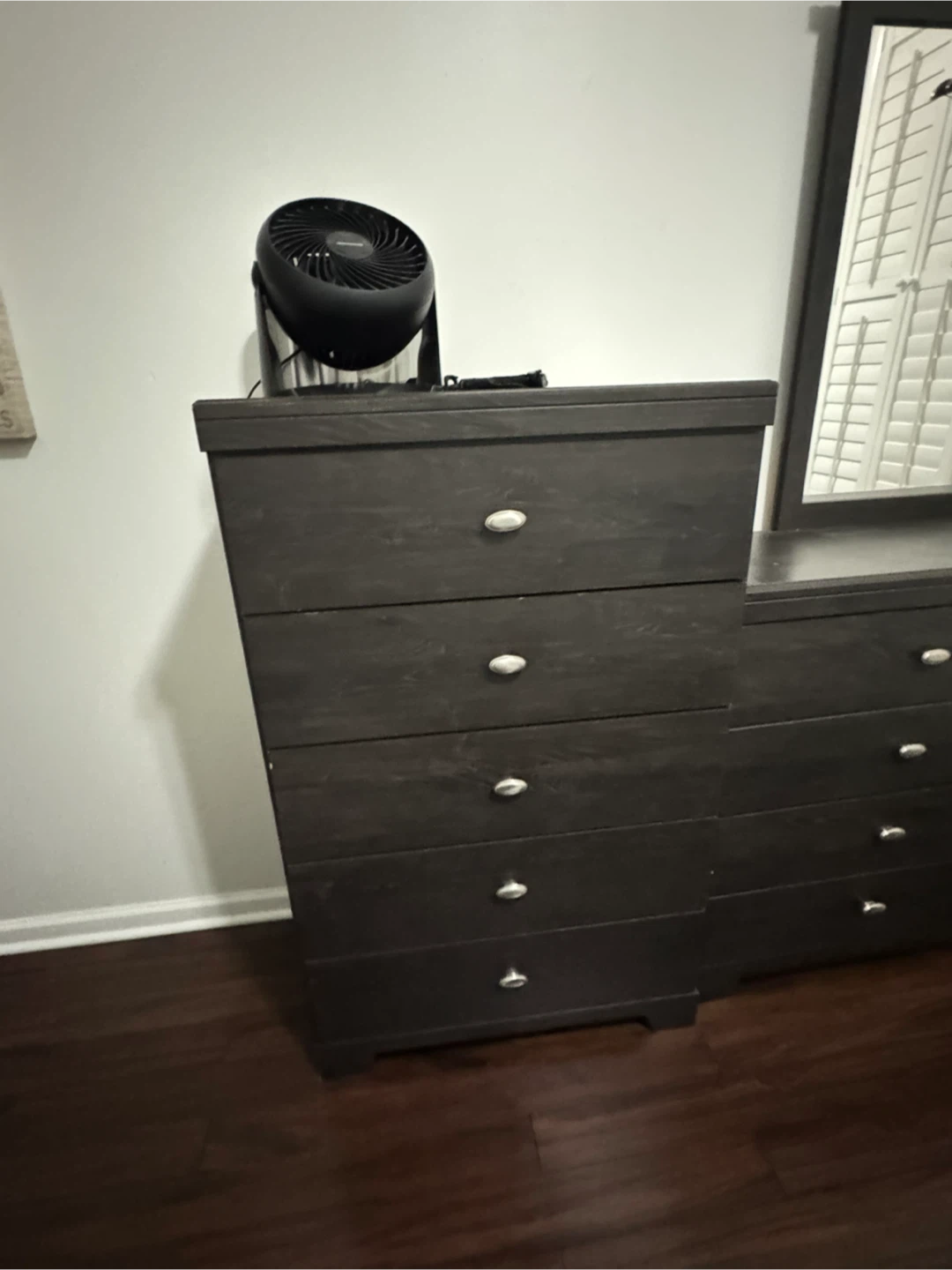 Dark Brown Dresser with Mirror - photo 2