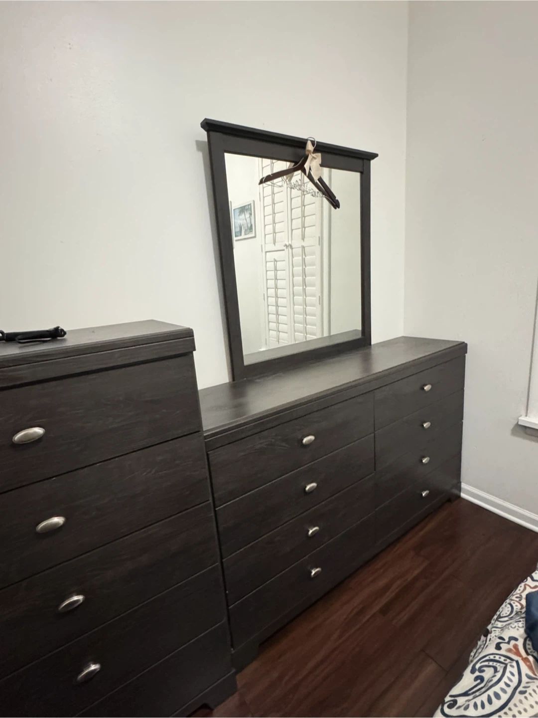 Dark Brown Dresser with Mirror