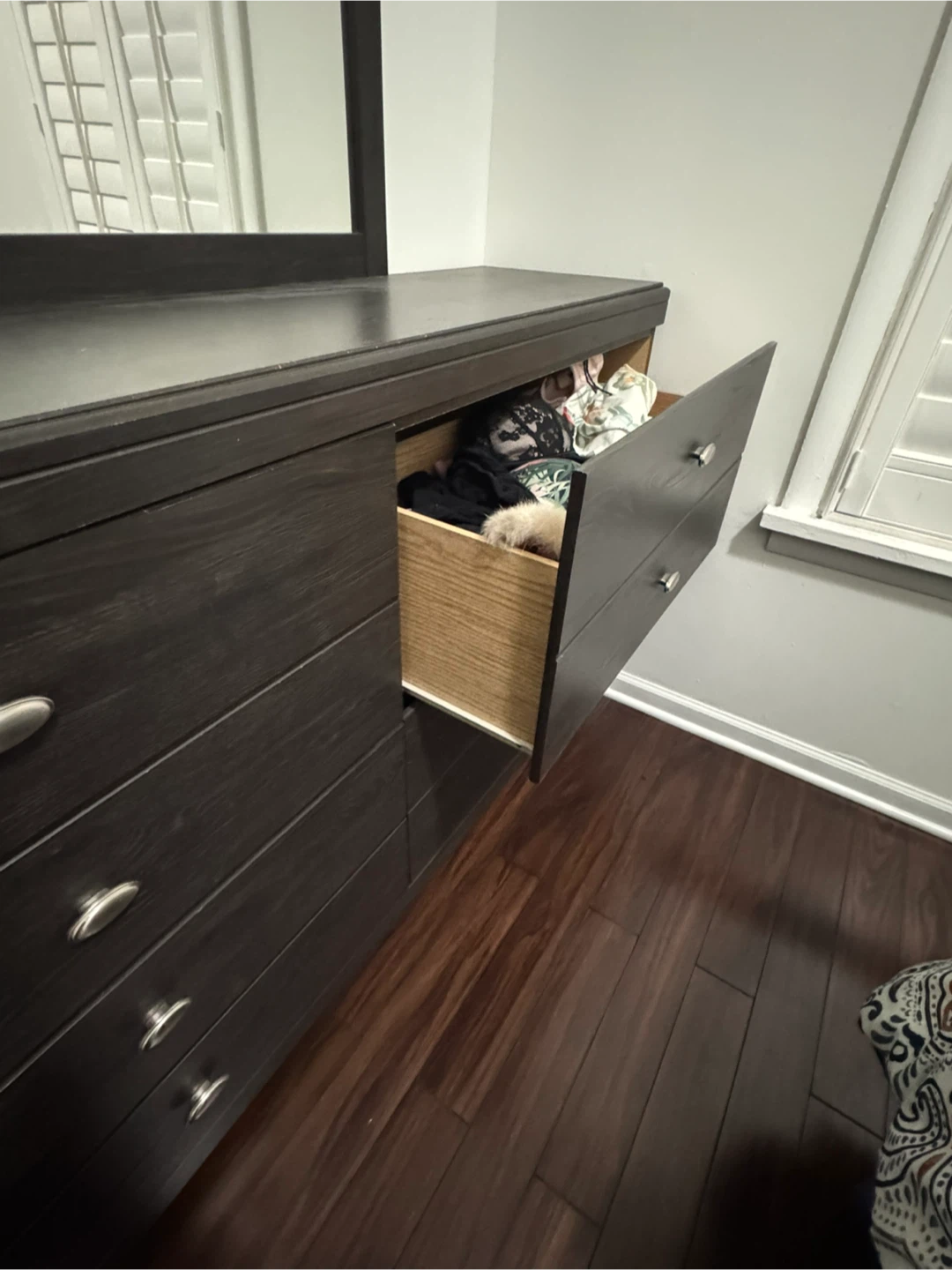 Dark Brown Dresser with Mirror - photo 3