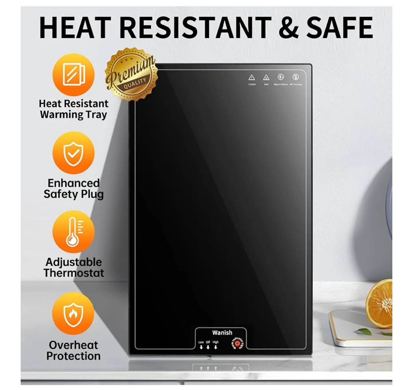 Wanish Heat Resistant Warming Tray image indicator(2)